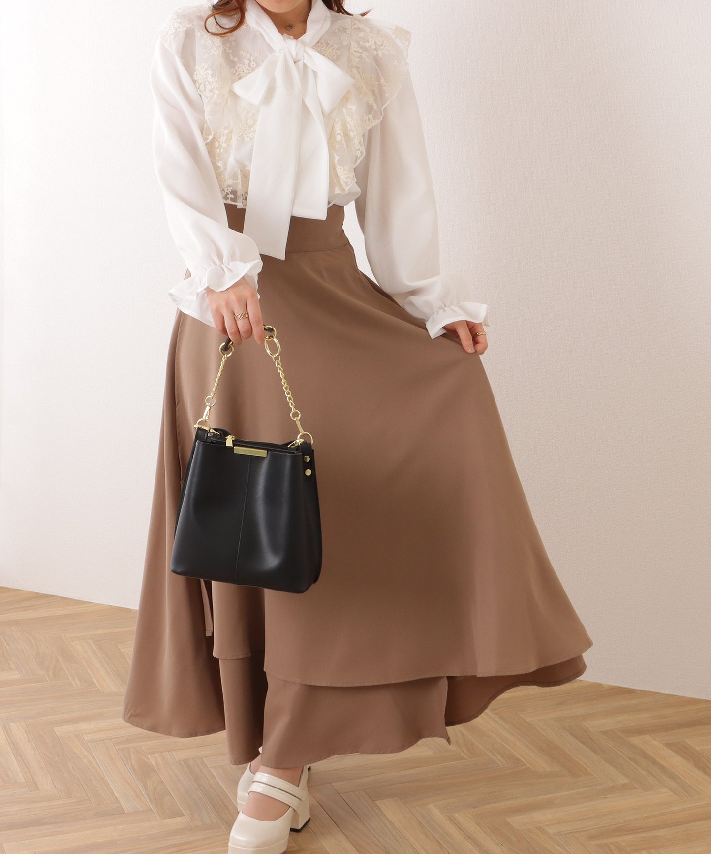 チェーン付き 2WAY スクエア ショルダーバッグ