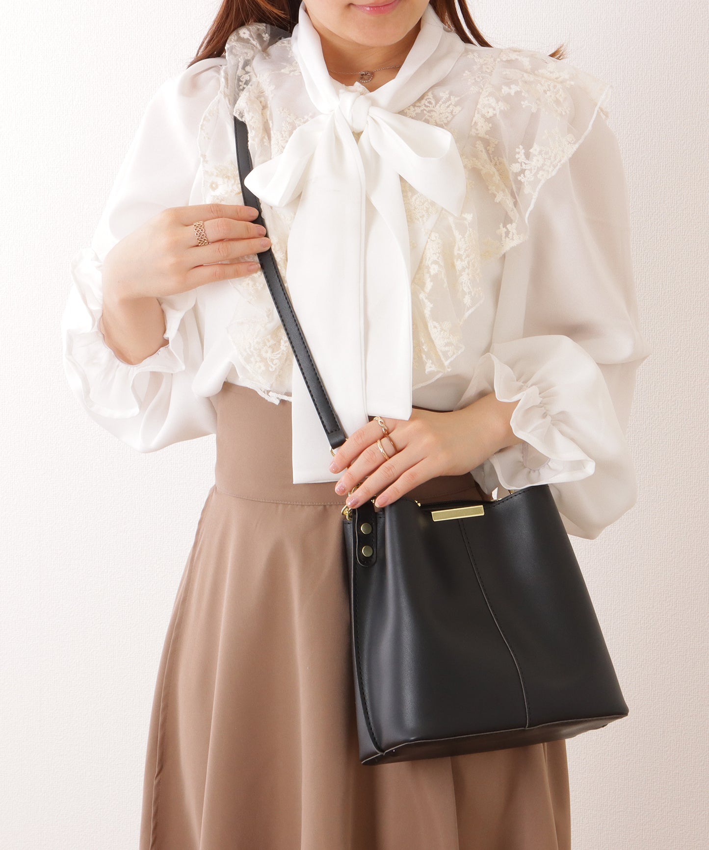 チェーン付き 2WAY スクエア ショルダーバッグ