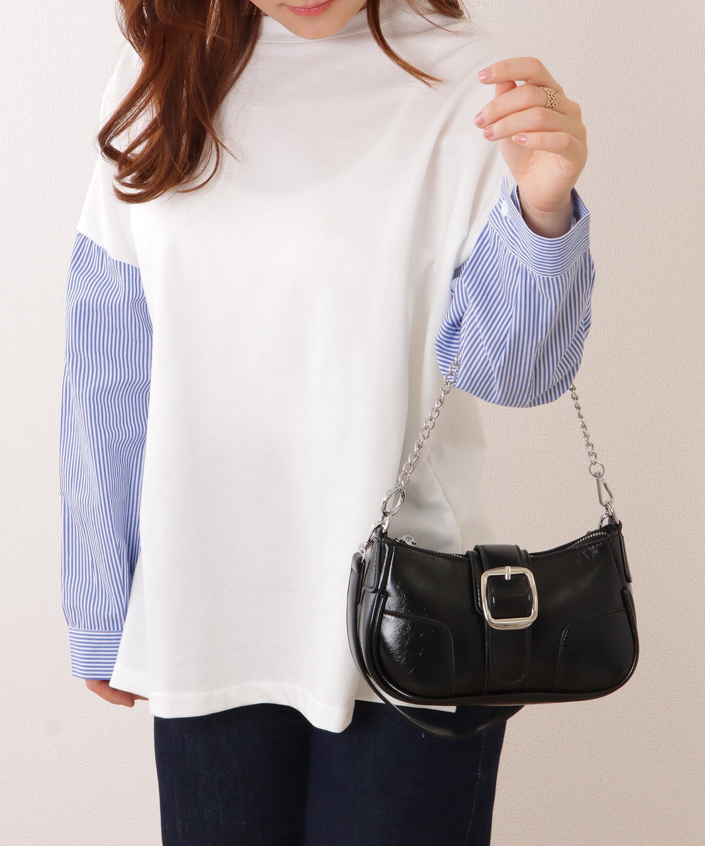 チェーン ストラップ ベルト付き ショルダーバッグ