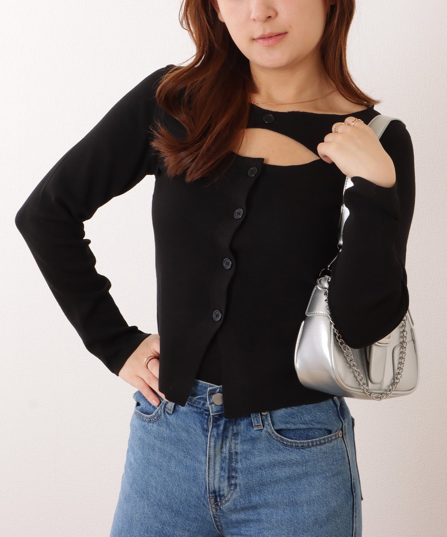 チェーン ストラップ ベルト付き ショルダーバッグ