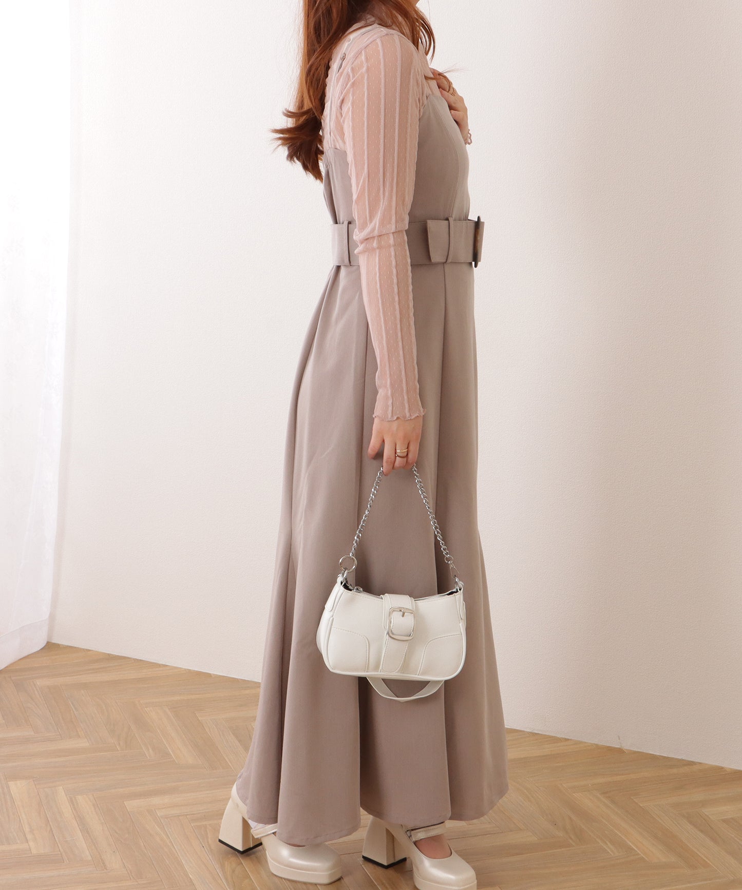 チェーン ストラップ ベルト付き ショルダーバッグ