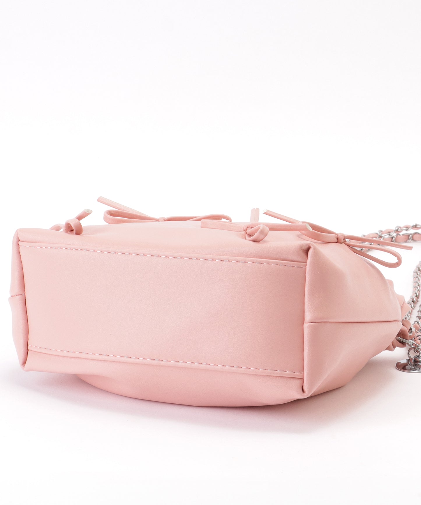 チェーンストラップ リボン ギャザー ショルダーバッグ