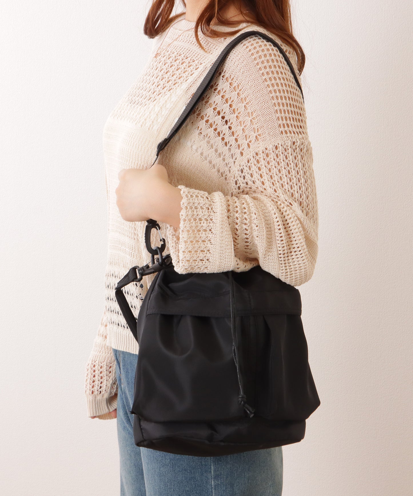 ダブルストラップ ミリタリー 巾着 ショルダー バッグ