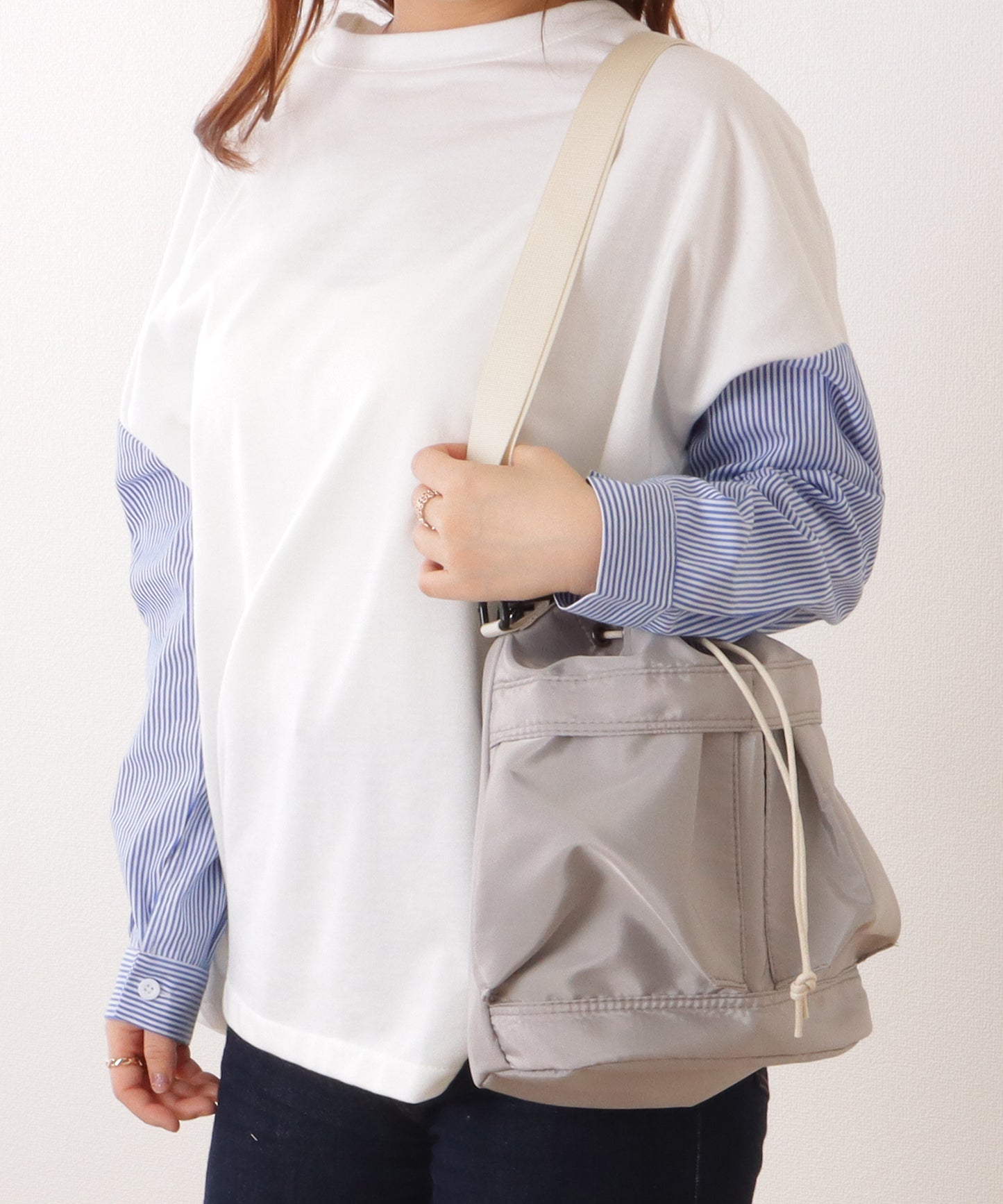 ダブルストラップ ミリタリー 巾着 ショルダー バッグ