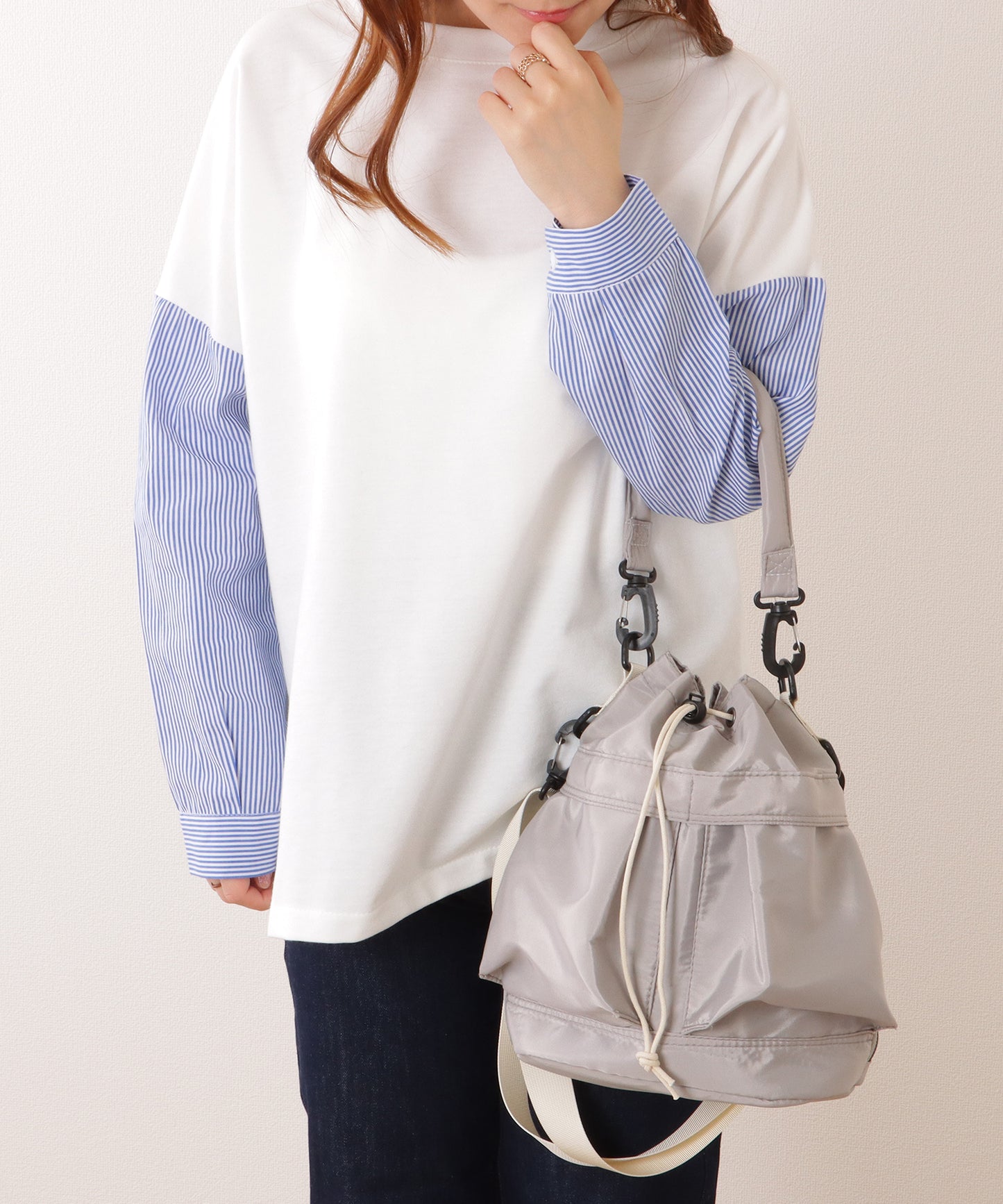 ダブルストラップ ミリタリー 巾着 ショルダー バッグ