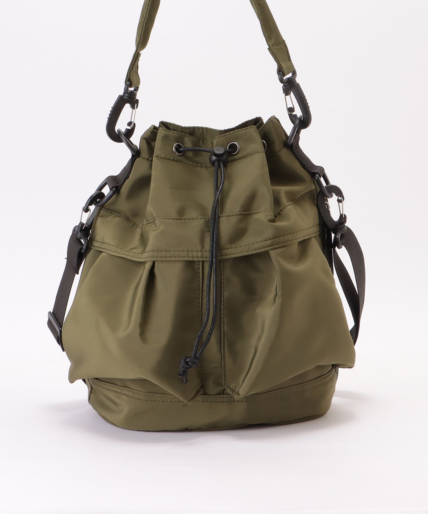 ダブルストラップ ミリタリー 巾着 ショルダー バッグ