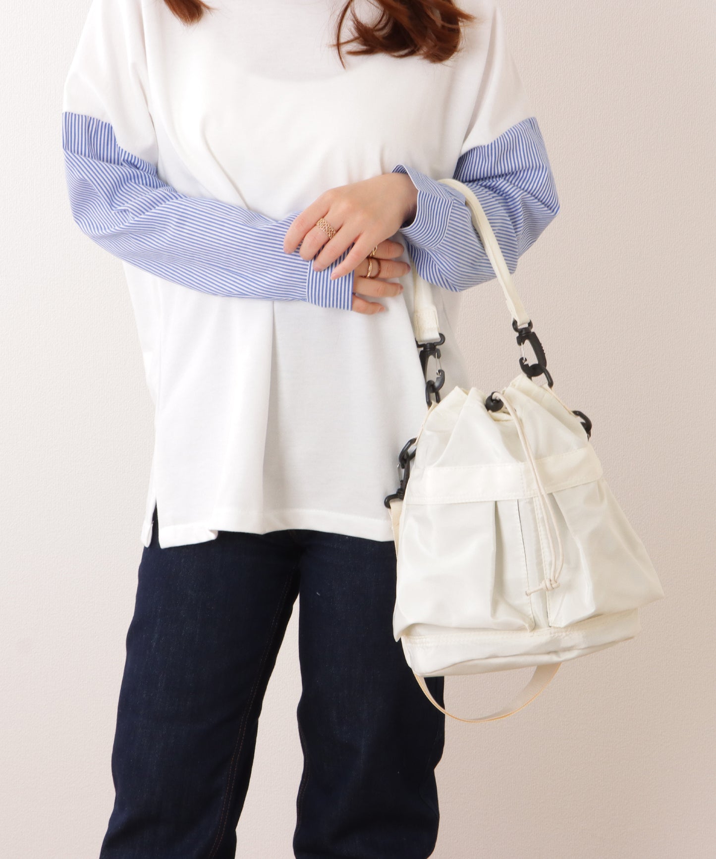 ダブルストラップ ミリタリー 巾着 ショルダー バッグ