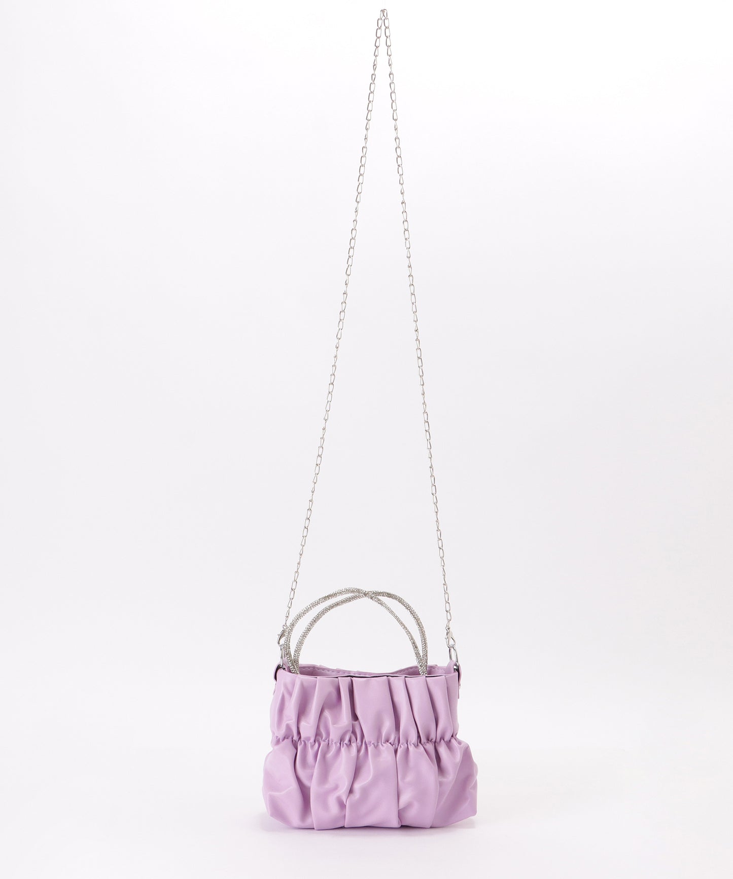 コンパクト ギャザー スクエア 2WAY ショルダー バッグ