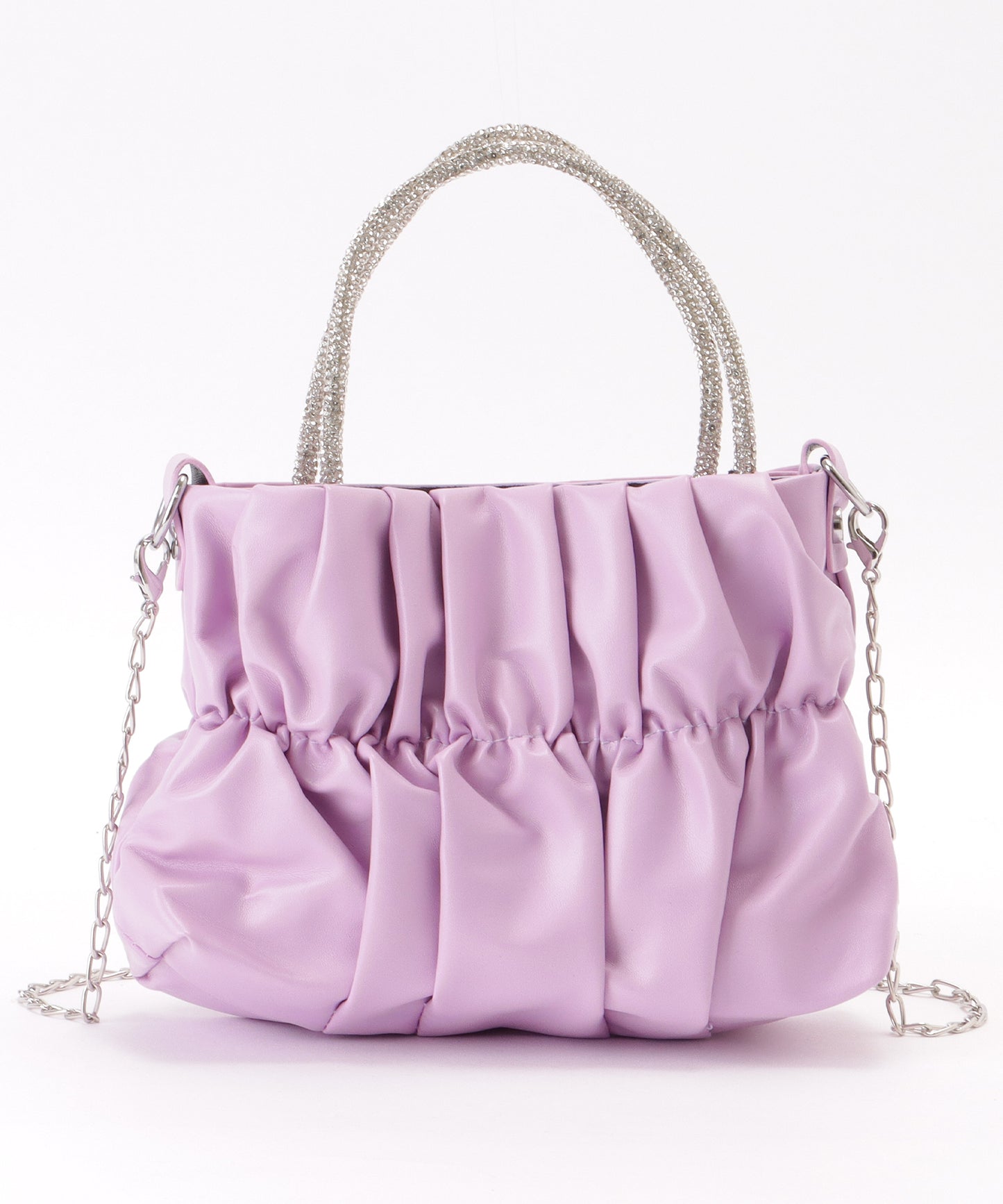 コンパクト ギャザー スクエア 2WAY ショルダー バッグ