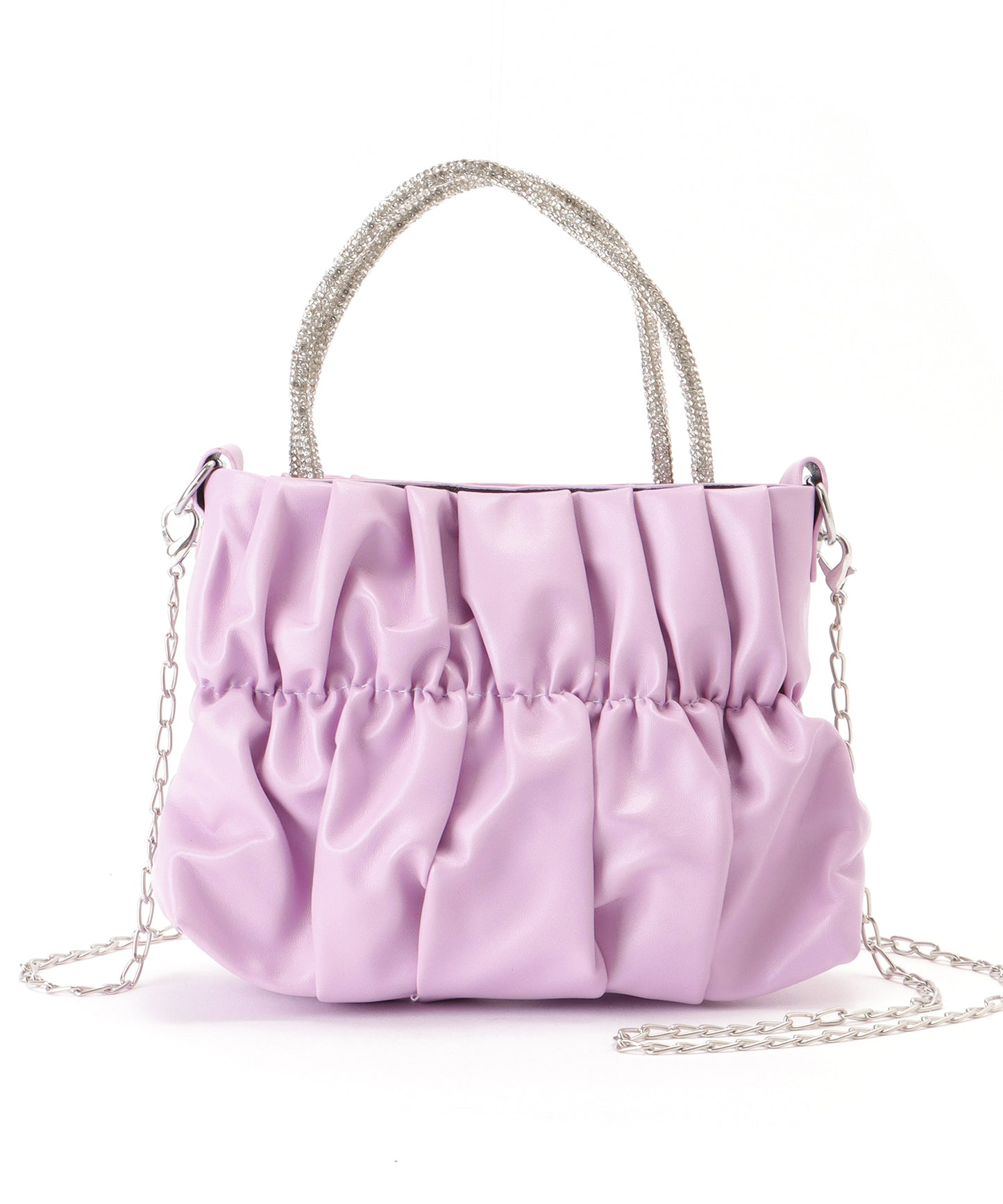 コンパクト ギャザー スクエア 2WAY ショルダー バッグ