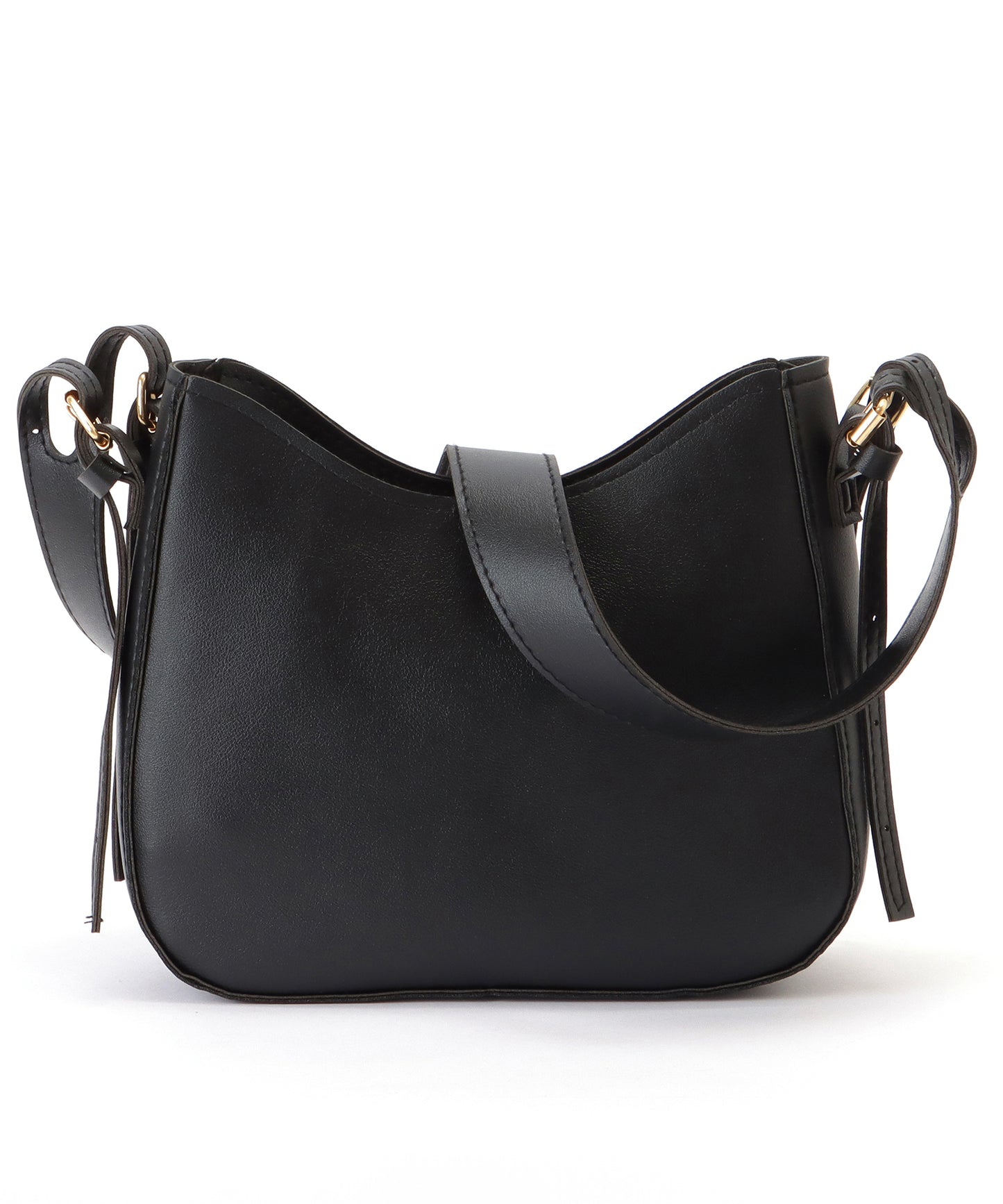 デザイン ストラップ ラウンド ショルダーバッグ