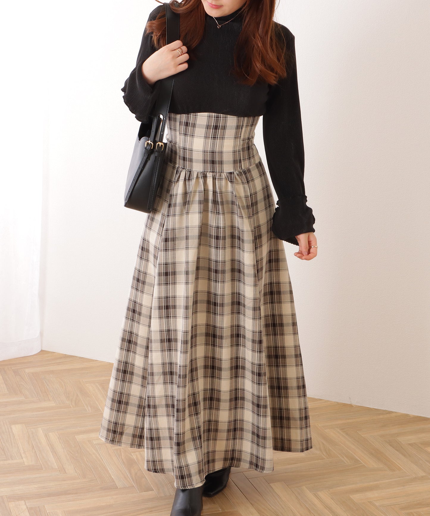 デザイン ストラップ ラウンド ショルダーバッグ