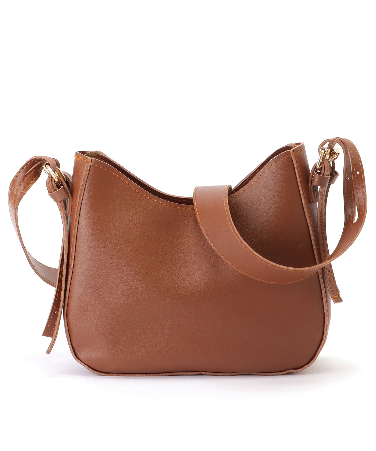 デザイン ストラップ ラウンド ショルダーバッグ