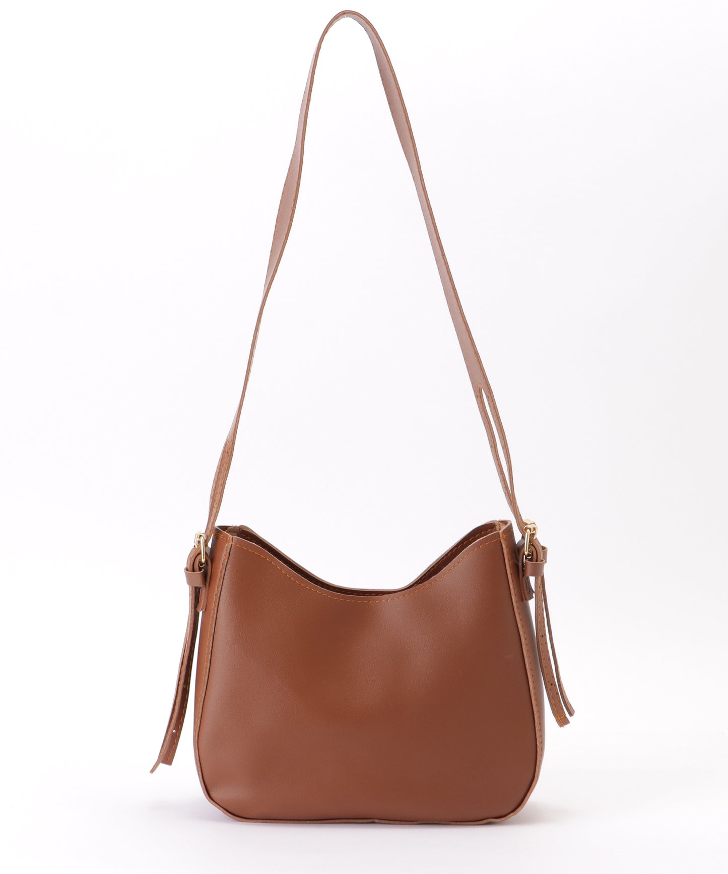 デザイン ストラップ ラウンド ショルダーバッグ