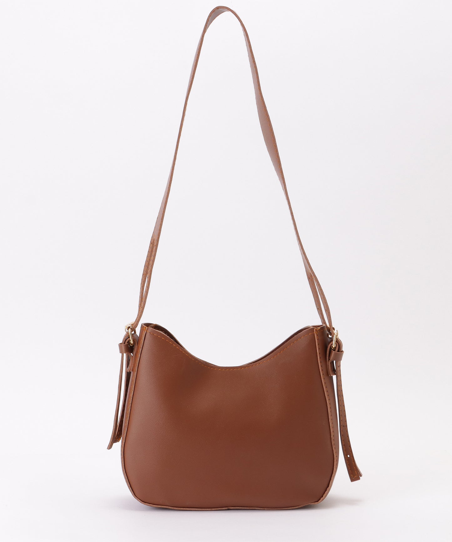 デザイン ストラップ ラウンド ショルダーバッグ