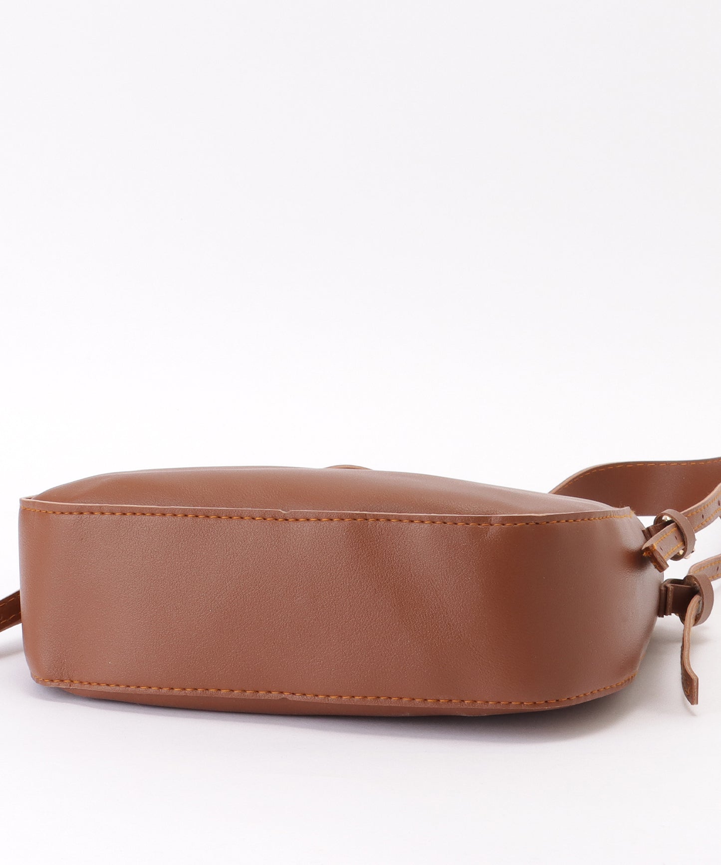 デザイン ストラップ ラウンド ショルダーバッグ