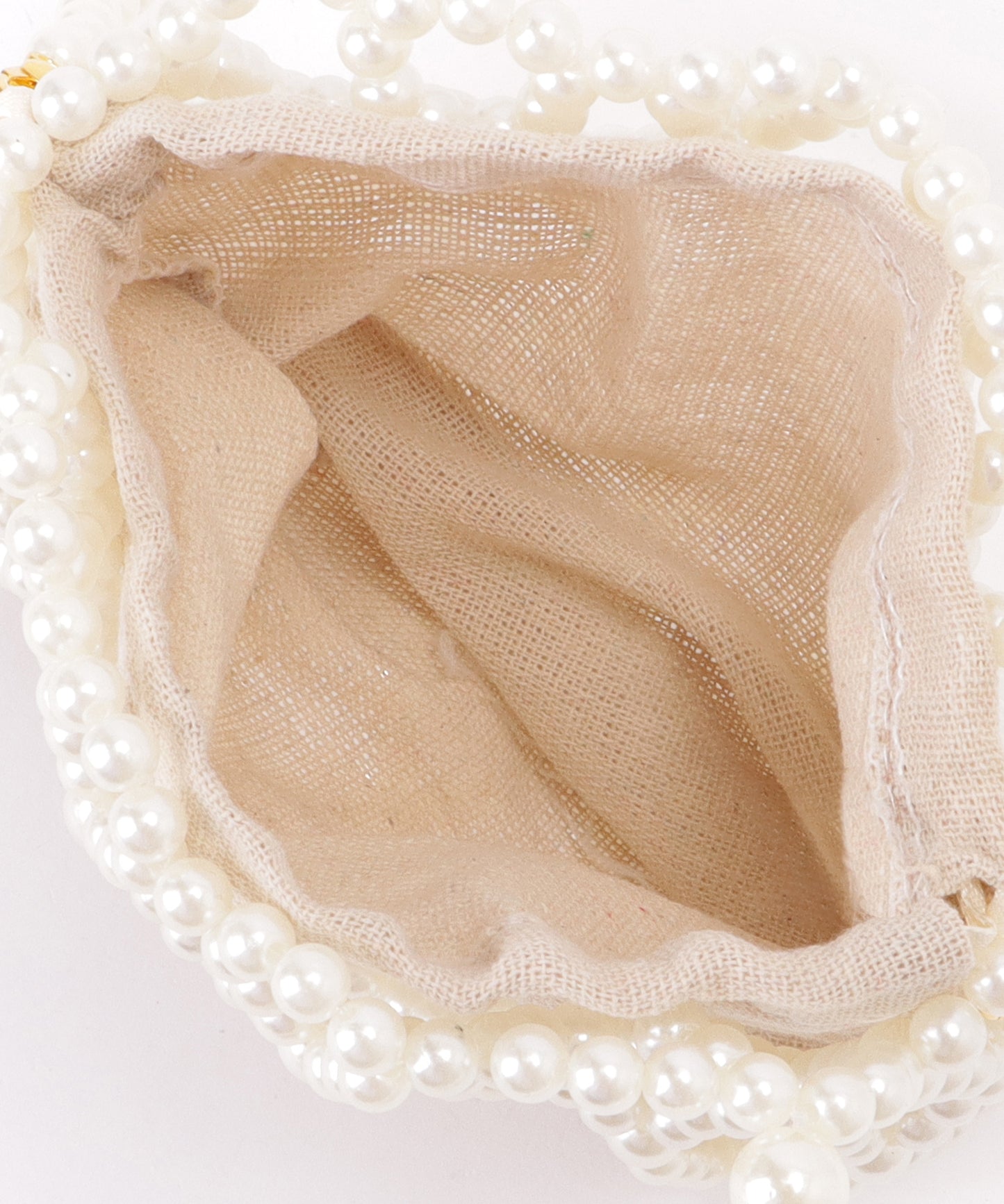 巾着インナー付き 2WAY コンパクト パール バッグ