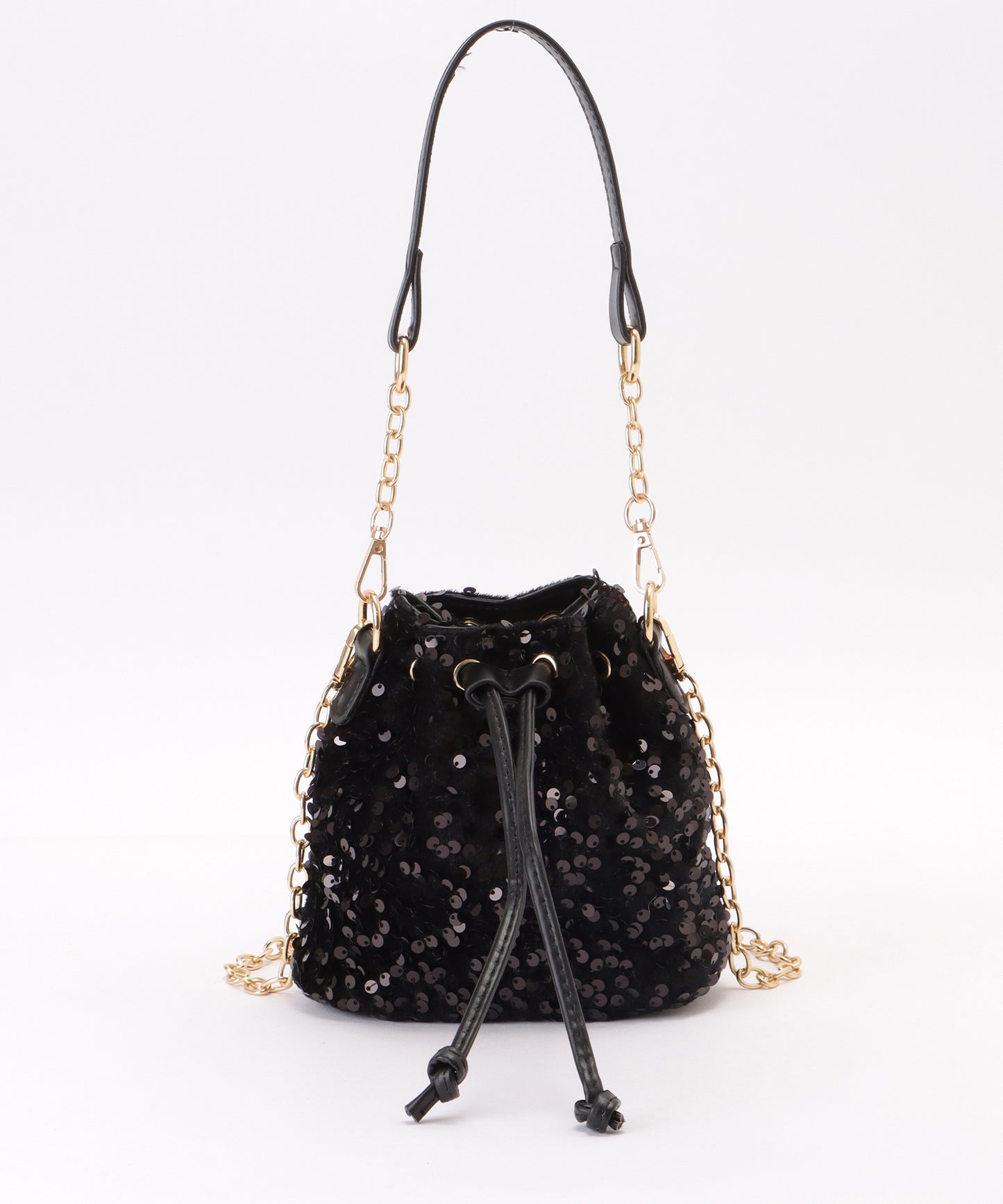 スパンコール 2WAY 巾着 コンパクト ショルダーバッグ