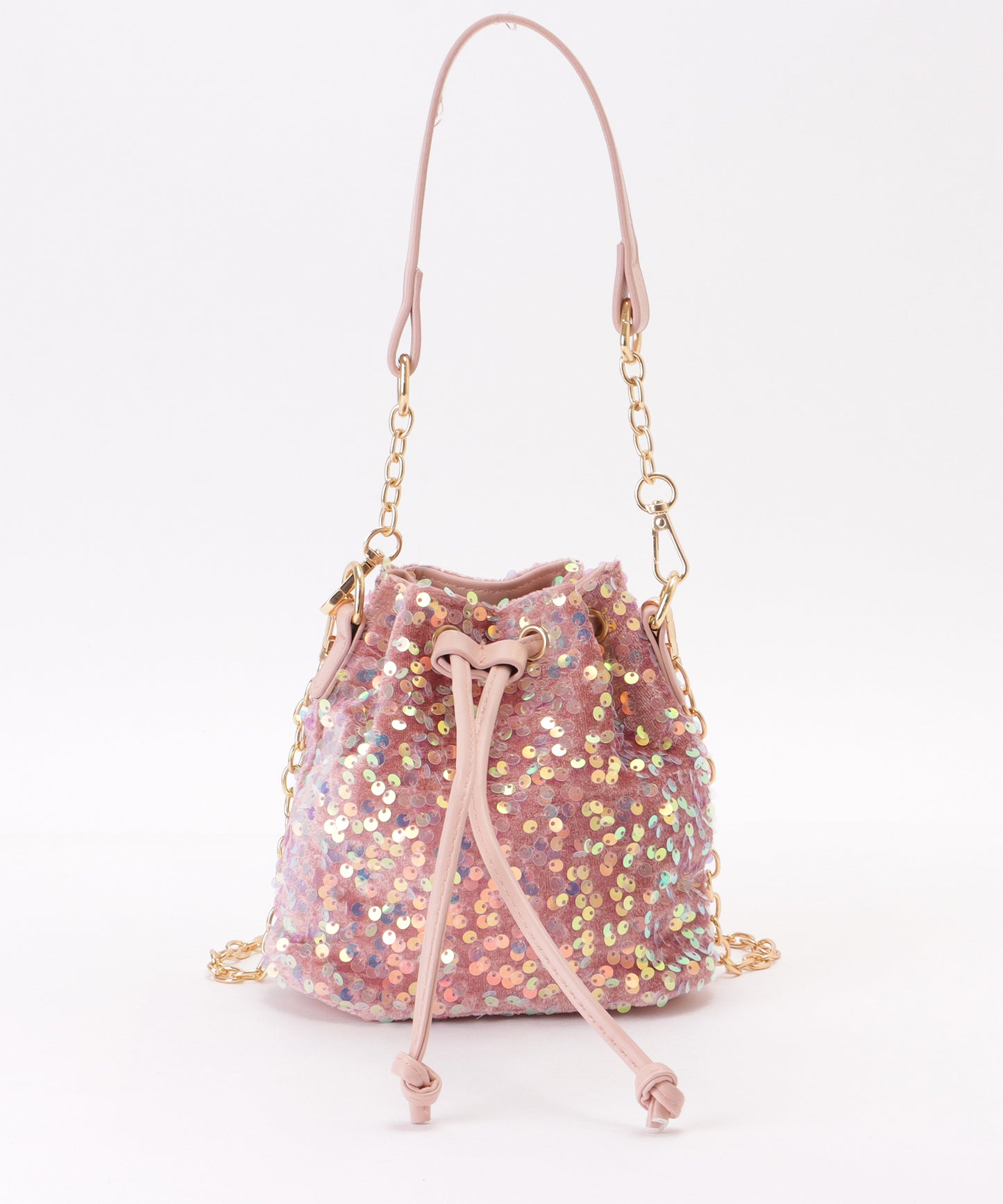 スパンコール 2WAY 巾着 コンパクト ショルダーバッグ