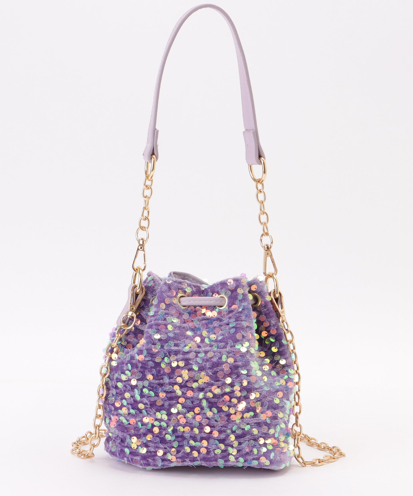 スパンコール 2WAY 巾着 コンパクト ショルダーバッグ