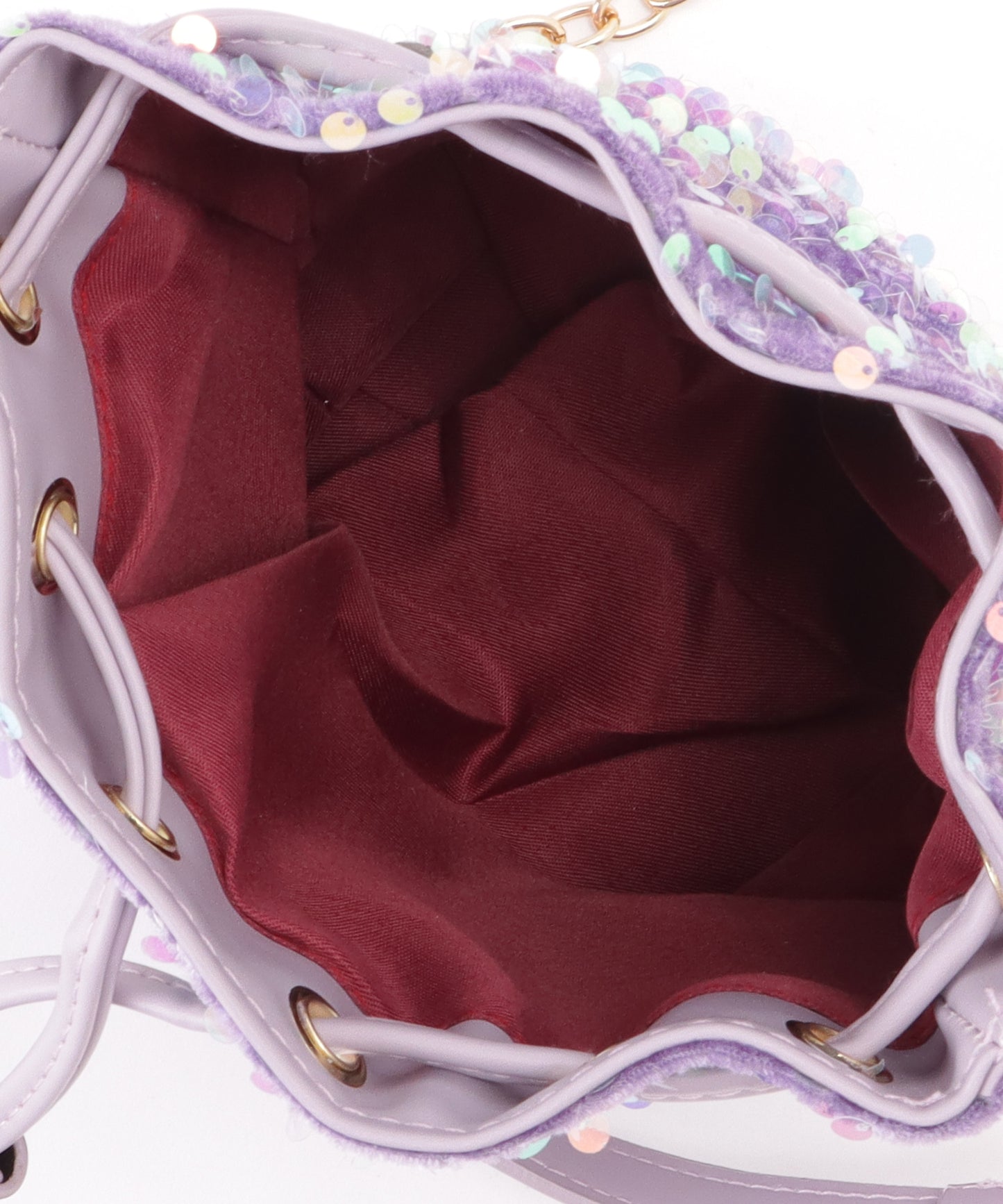 スパンコール 2WAY 巾着 コンパクト ショルダーバッグ