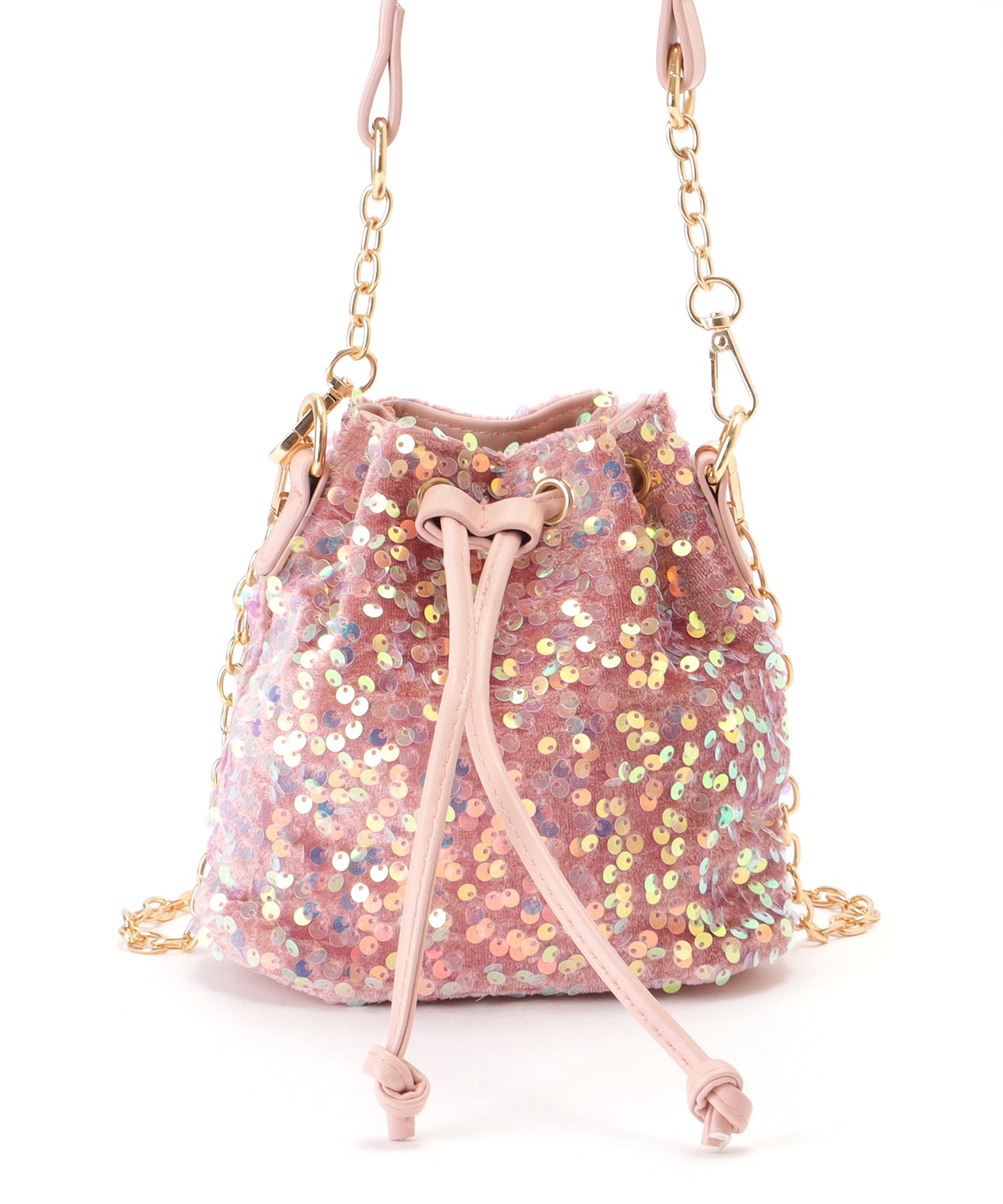 スパンコール 2WAY 巾着 コンパクト ショルダーバッグ