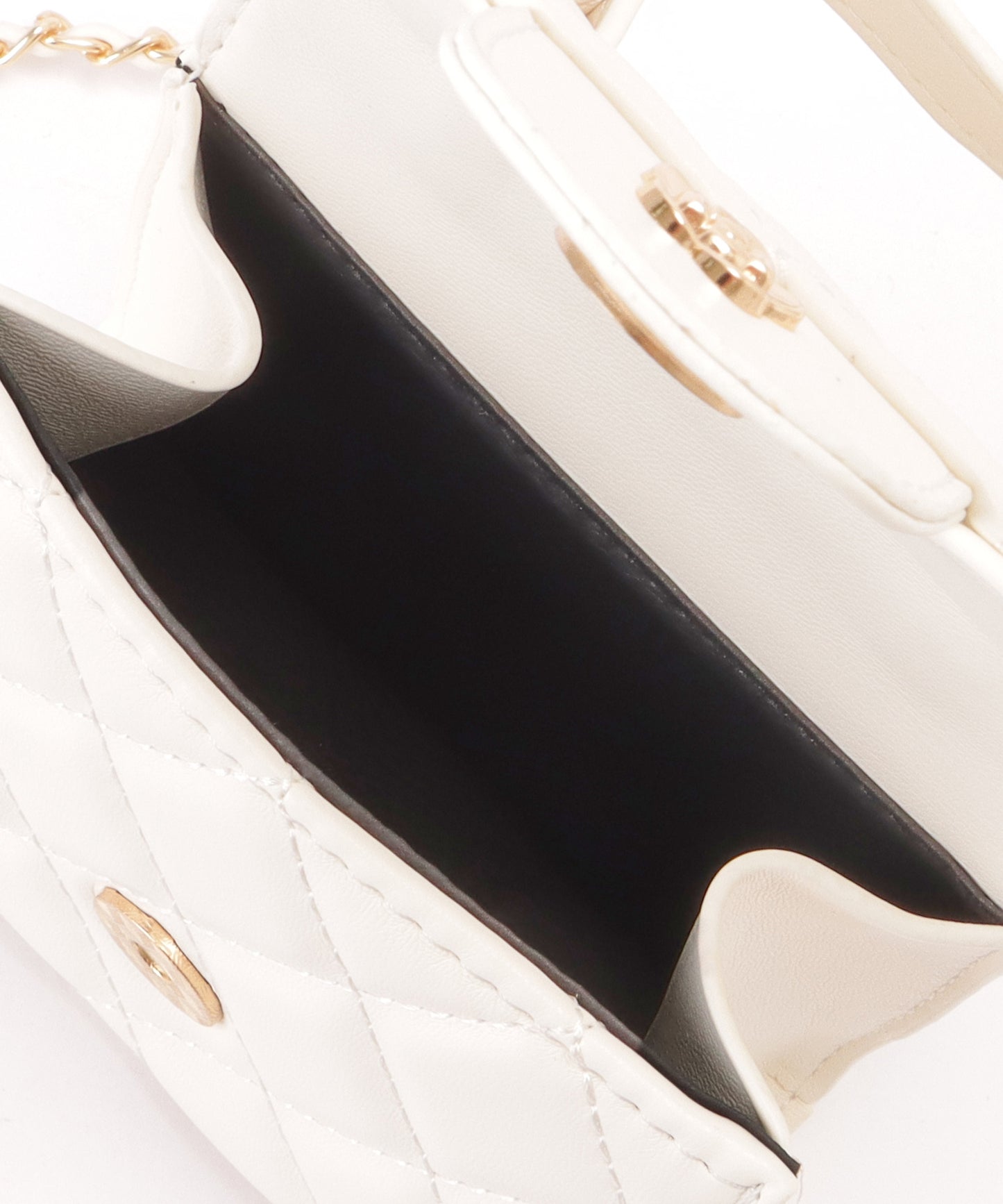 フラワーモチーフ付き 2WAY キルティング スクエア ショルダーバッグ