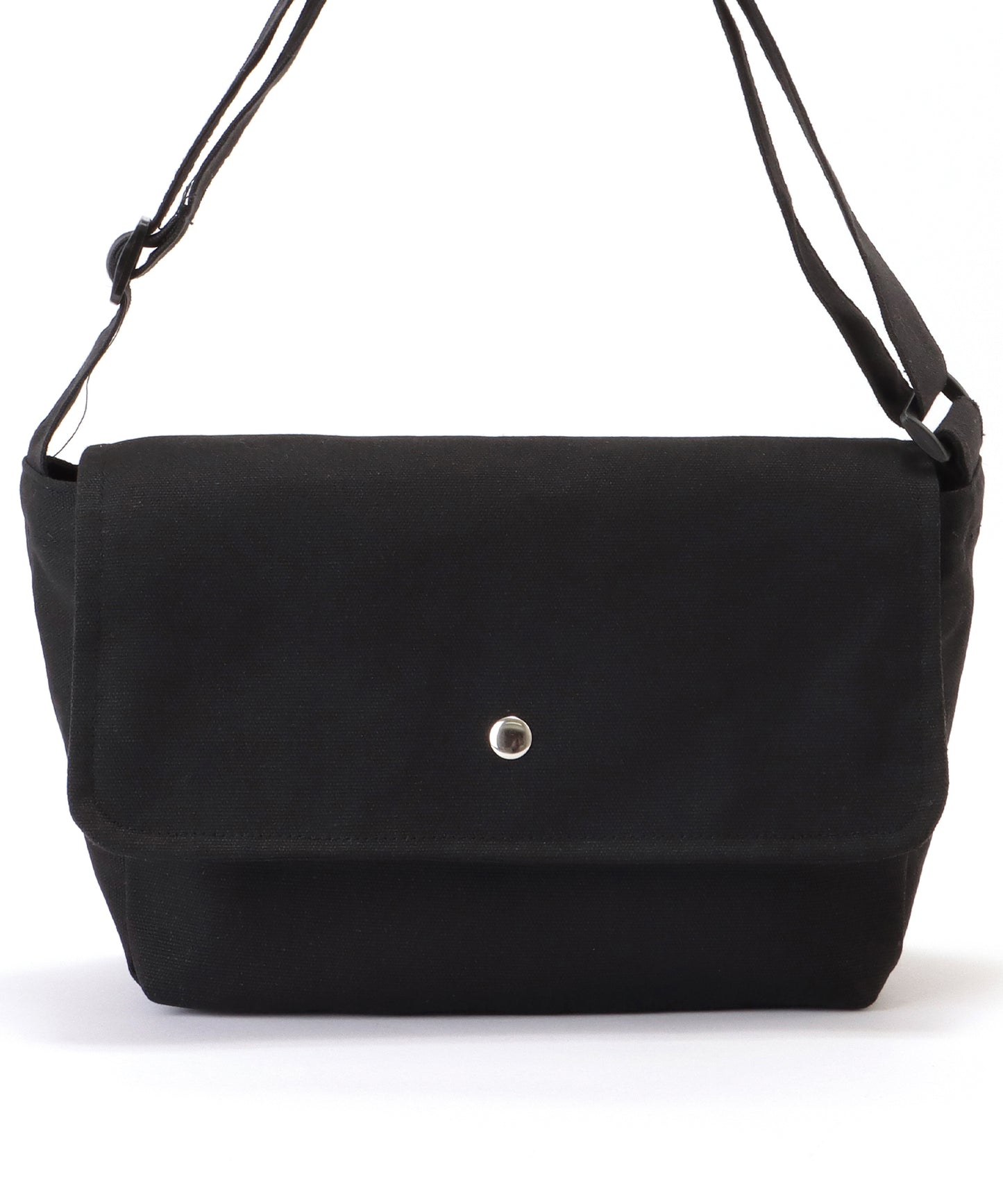 フラップ付き スクエア キャンバス ショルダーバッグ