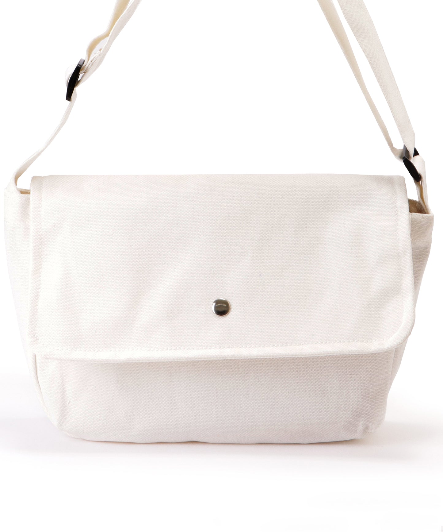 フラップ付き スクエア キャンバス ショルダーバッグ