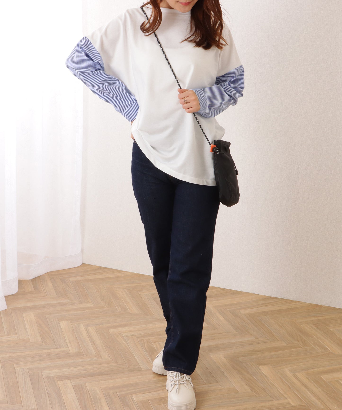 コード ストラップ 多ポケット サコッシュ バッグ