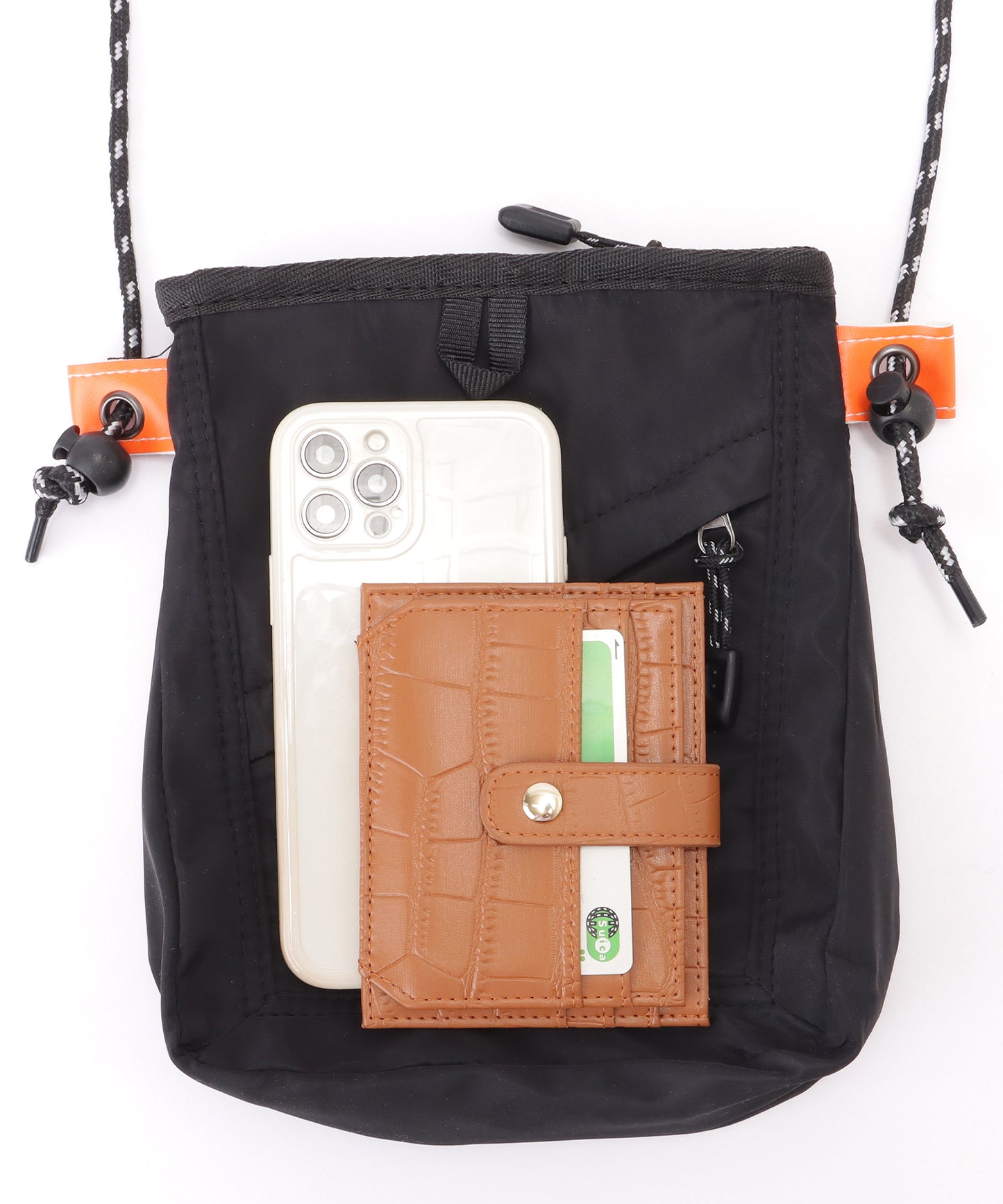 コード ストラップ 多ポケット サコッシュ バッグ