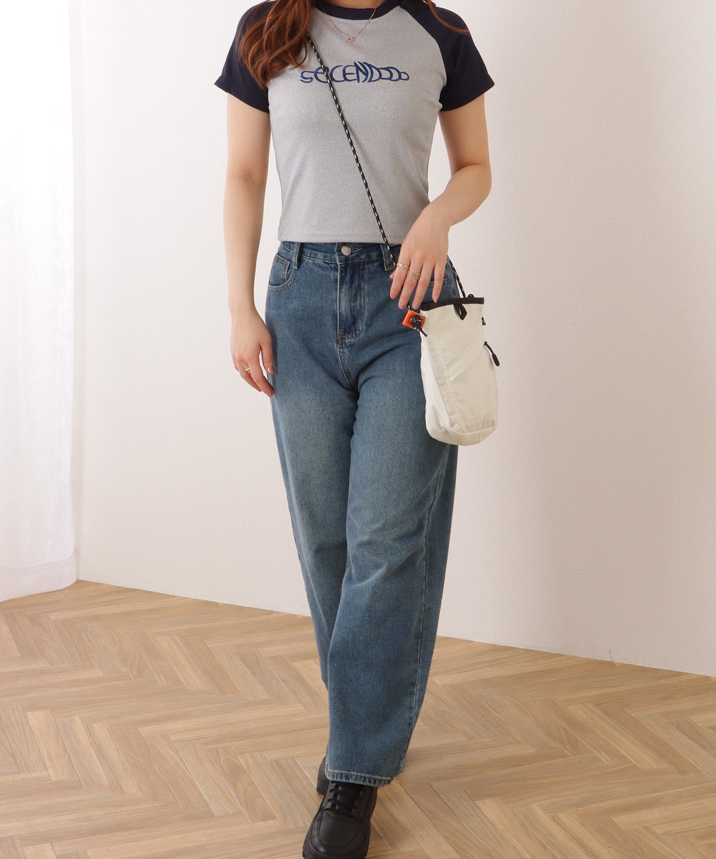 コード ストラップ 多ポケット サコッシュ バッグ