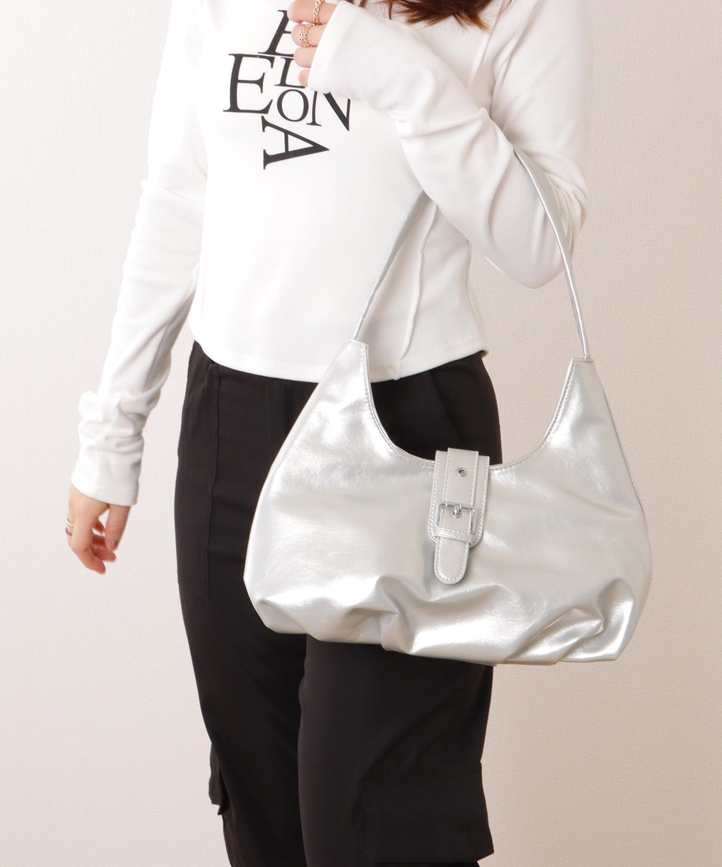 ベルト付き ワンハンドル ショルダーバッグ