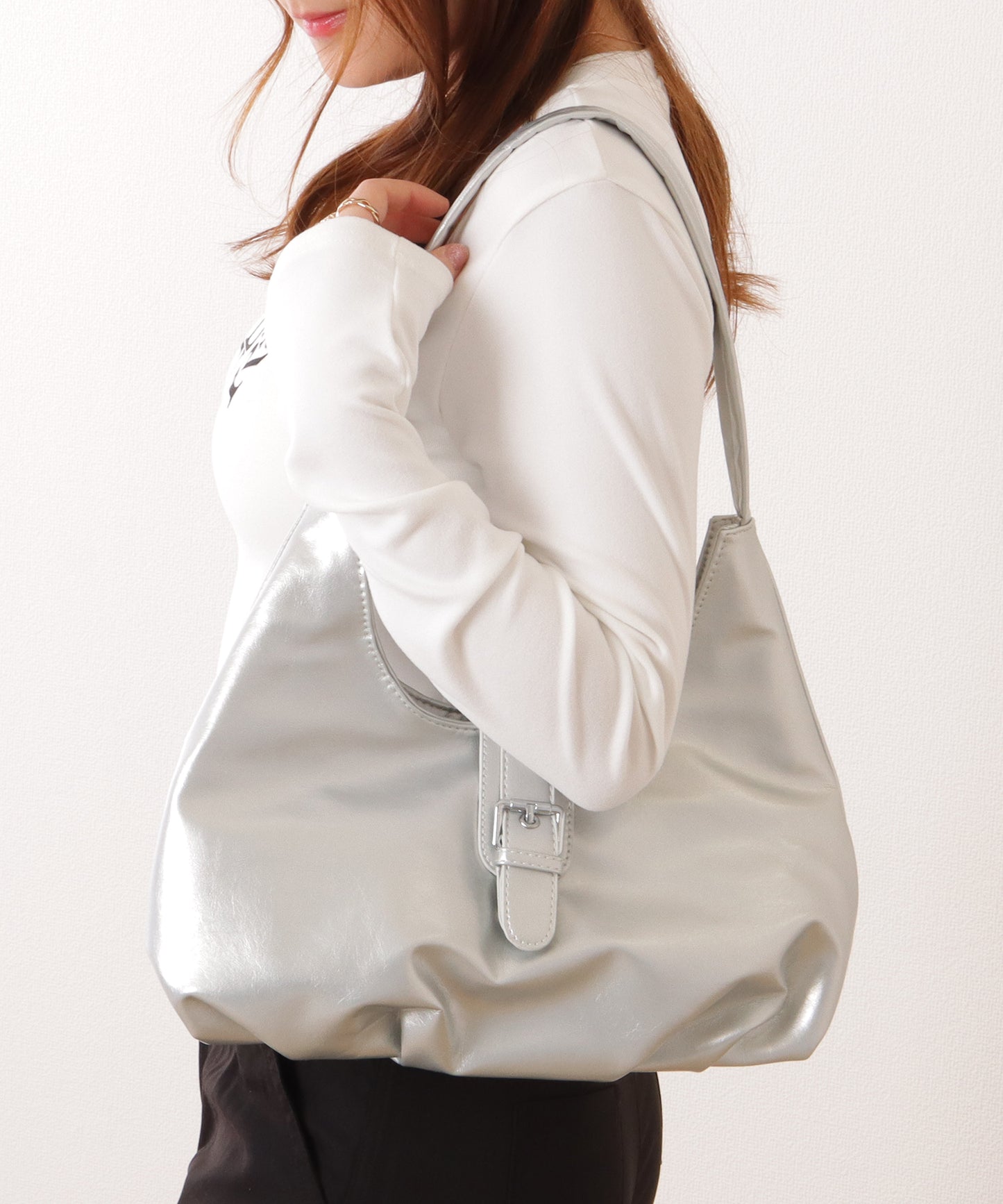 ベルト付き ワンハンドル ショルダーバッグ