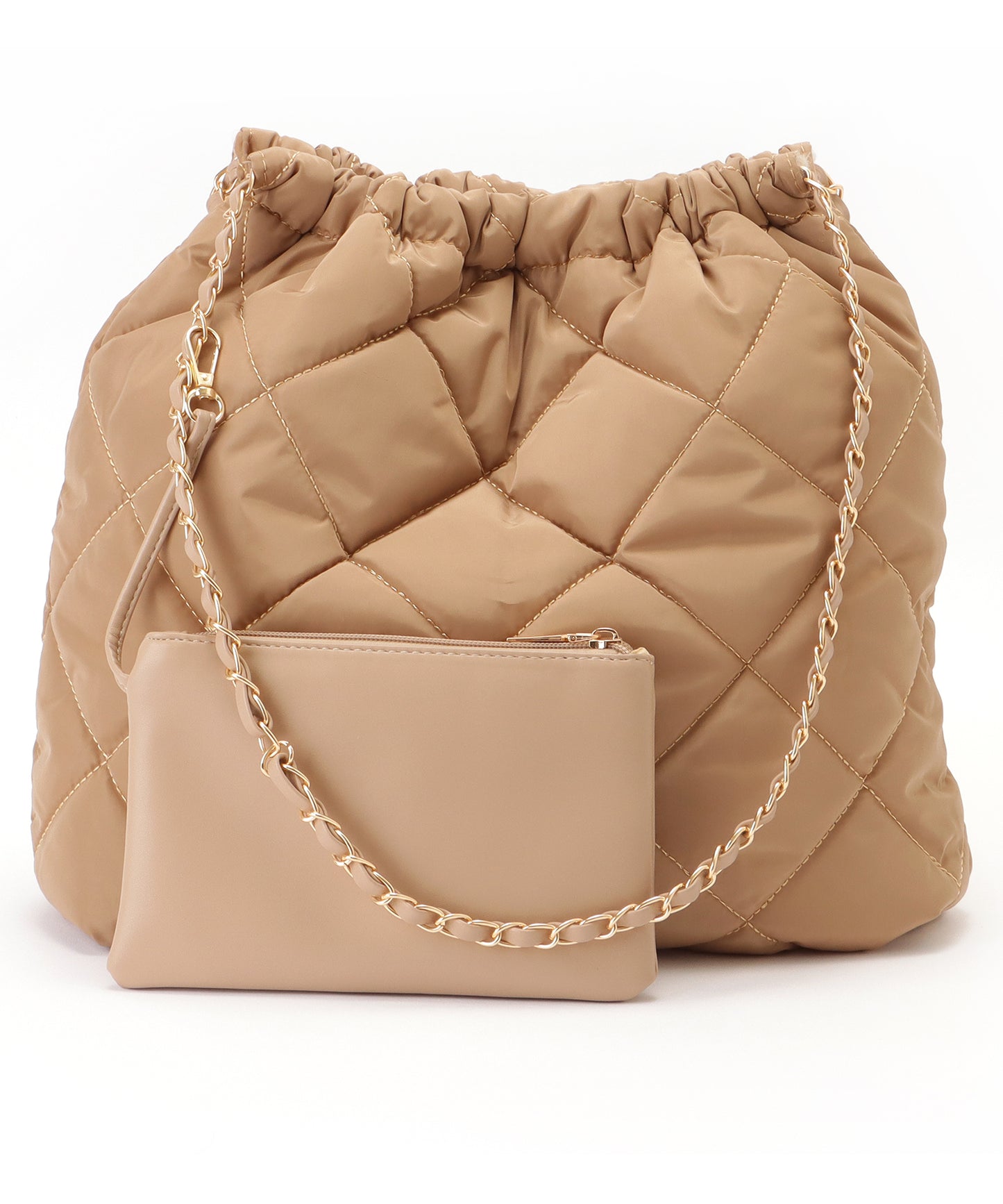 マルチポーチ付きキルティングチェーンショルダーバッグ
