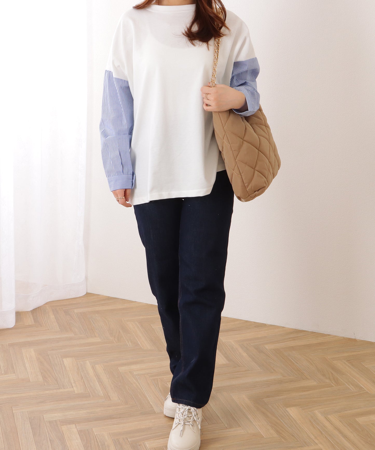 マルチポーチ付きキルティングチェーンショルダーバッグ