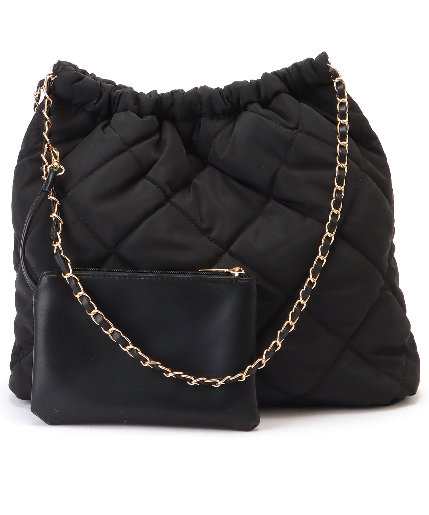 マルチポーチ付きキルティングチェーンショルダーバッグ