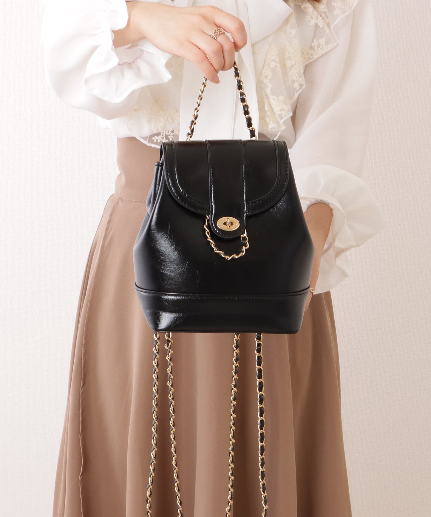 チェーン ストラップ コンパクト リュックサック