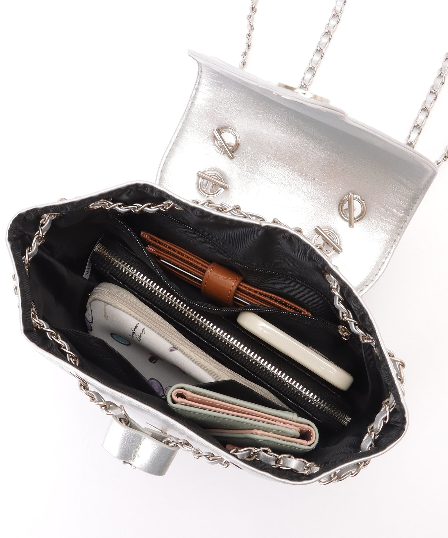 チェーン ストラップ コンパクト リュックサック