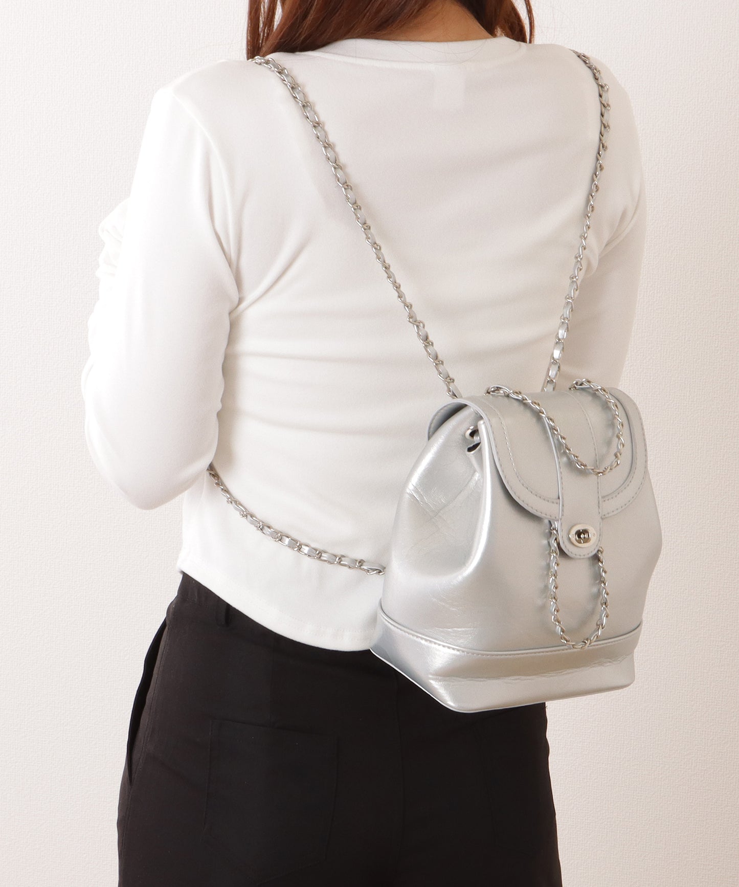 チェーン ストラップ コンパクト リュックサック