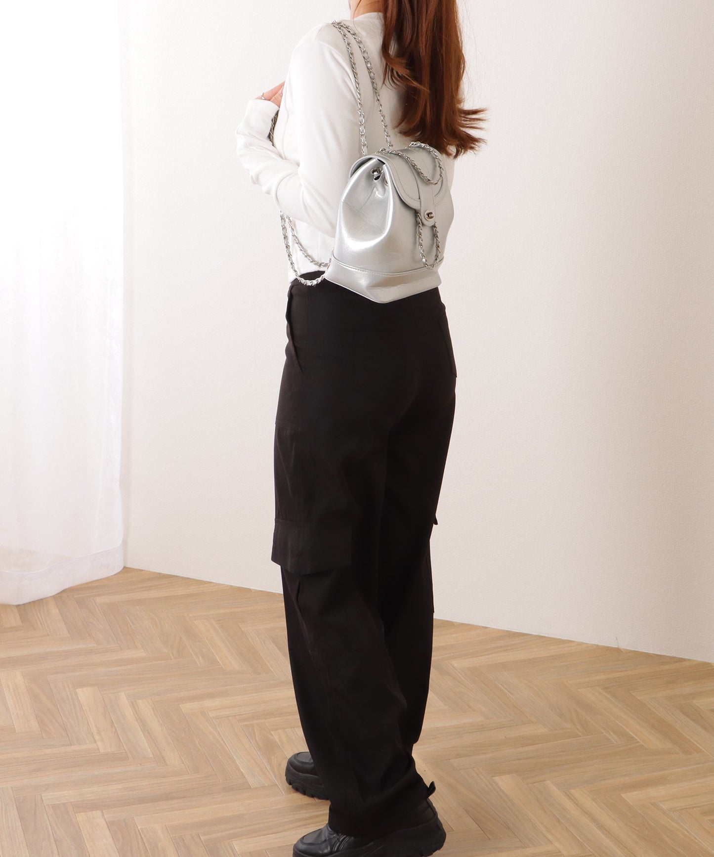 チェーン ストラップ コンパクト リュックサック