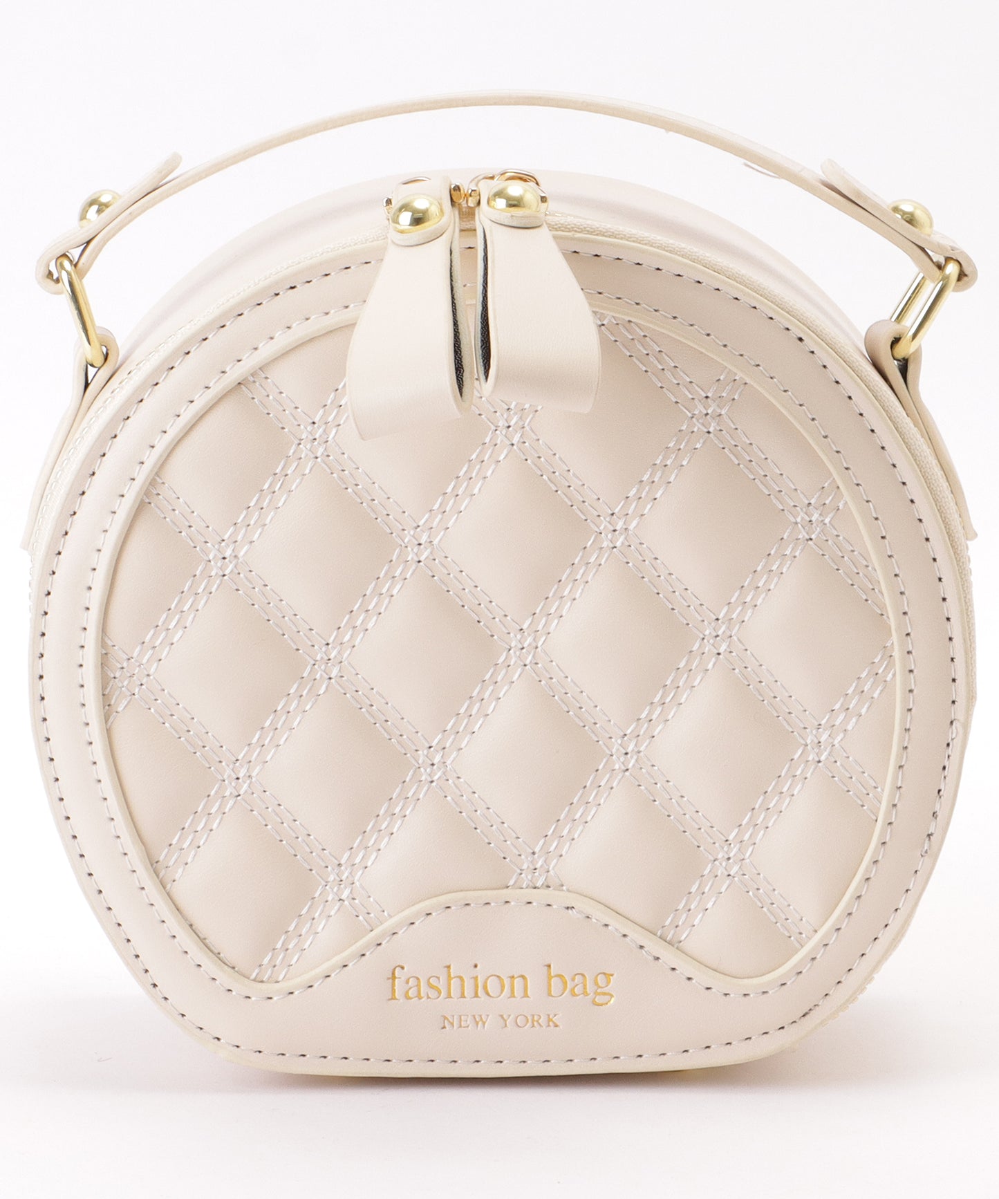 スカーフハンドル キルティング ラウンド チェーンショルダー バッグ