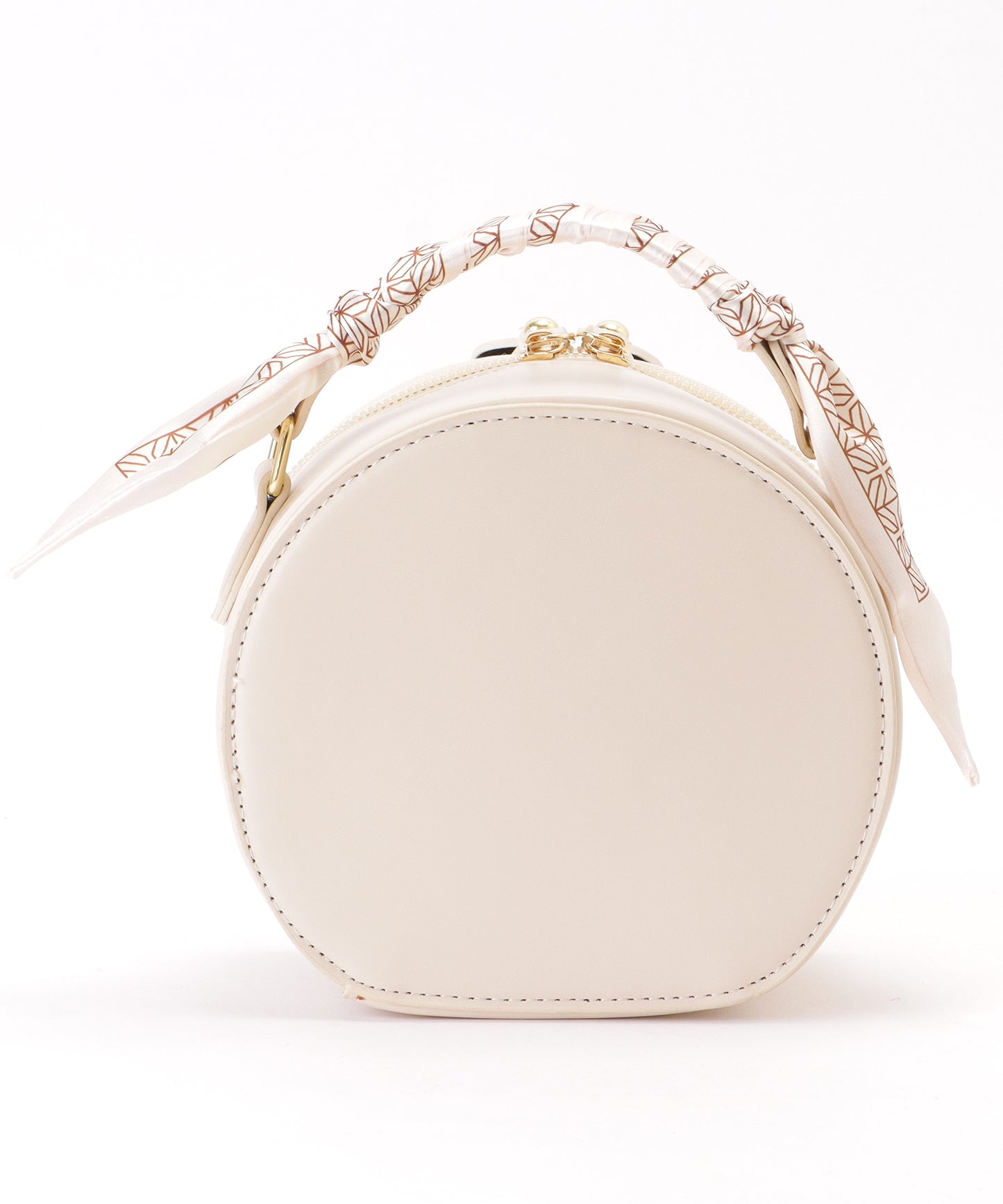 スカーフハンドル キルティング ラウンド チェーンショルダー バッグ