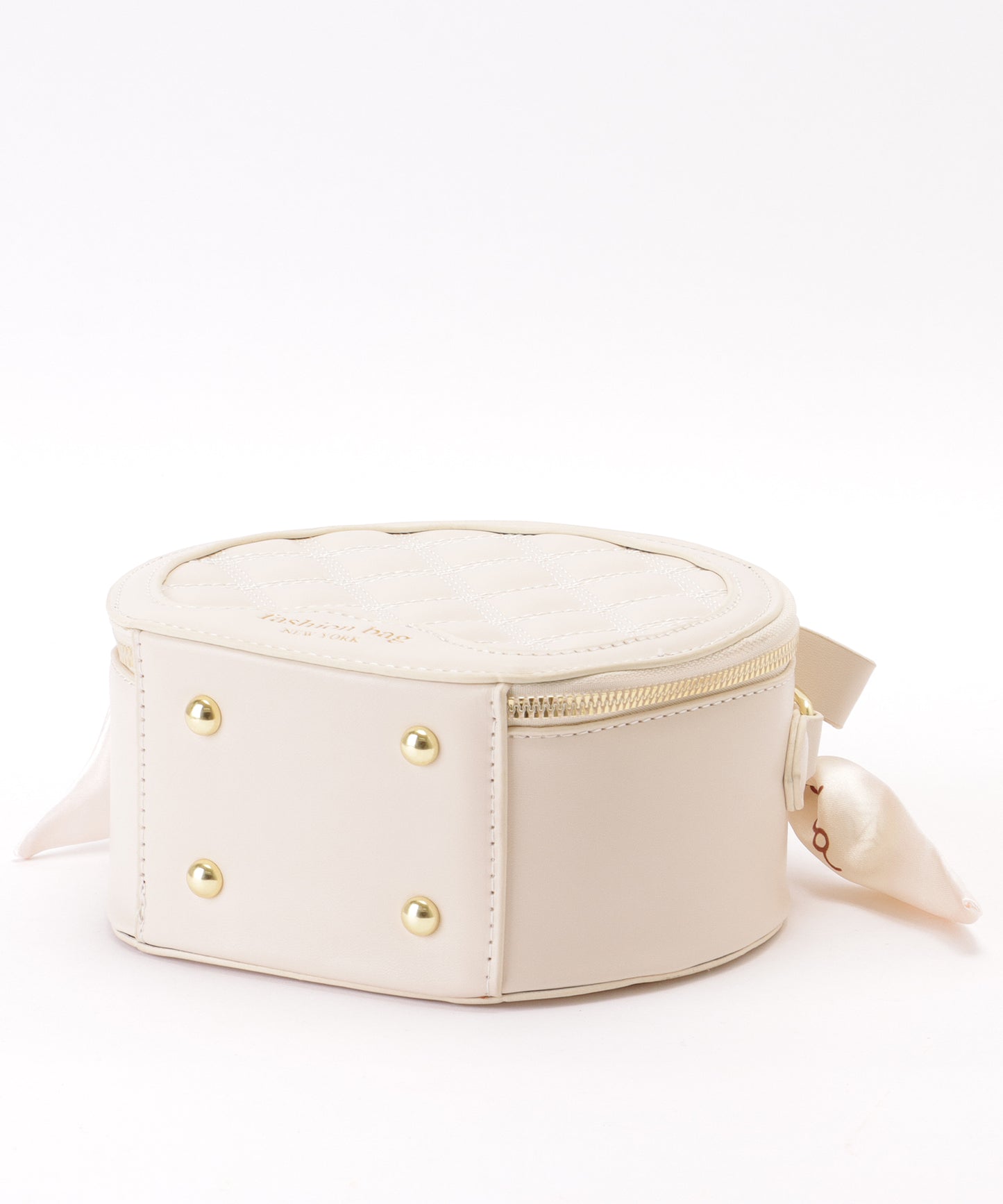 スカーフハンドル キルティング ラウンド チェーンショルダー バッグ