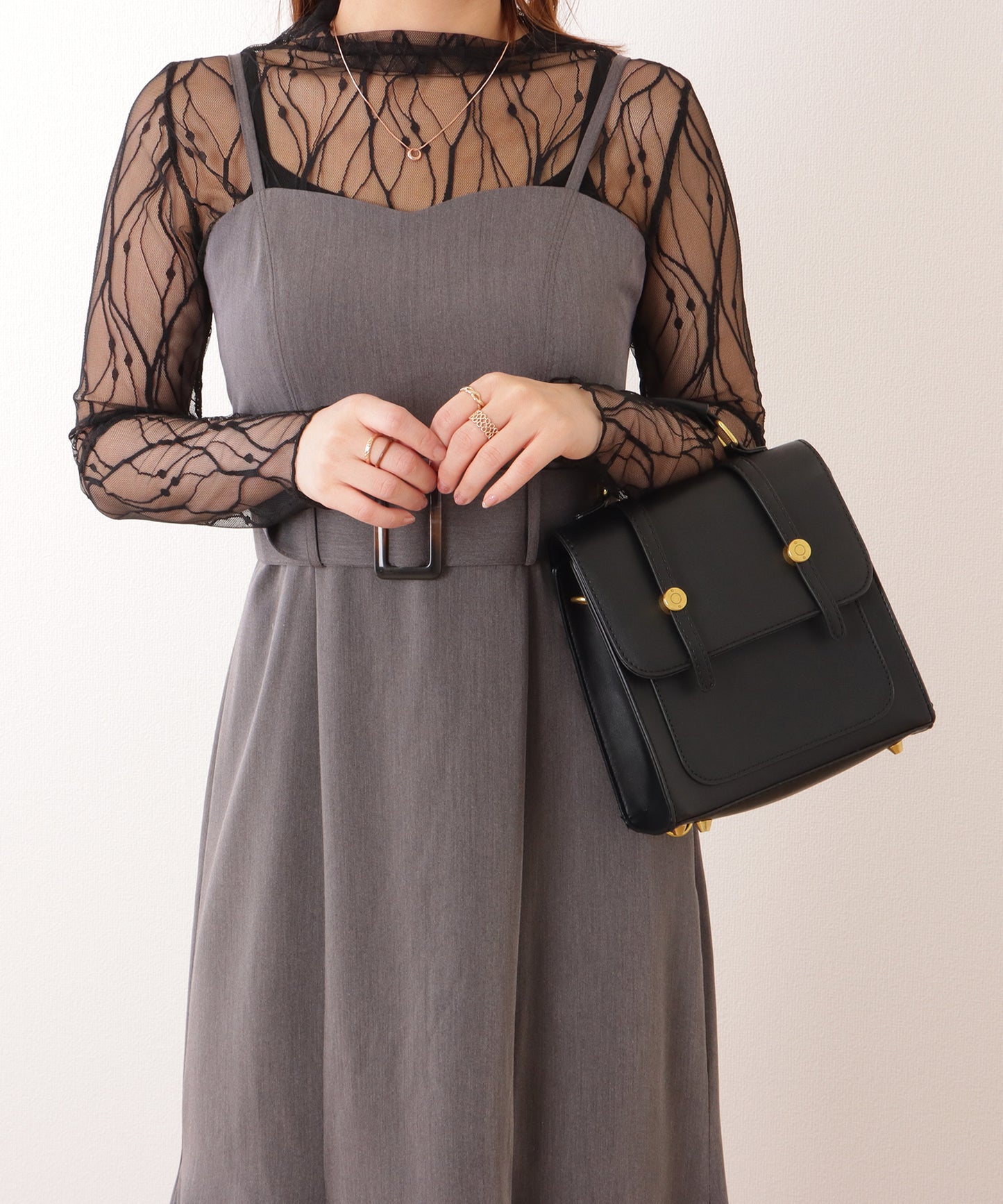 3WAY ストラップ付き フラップ バッグ