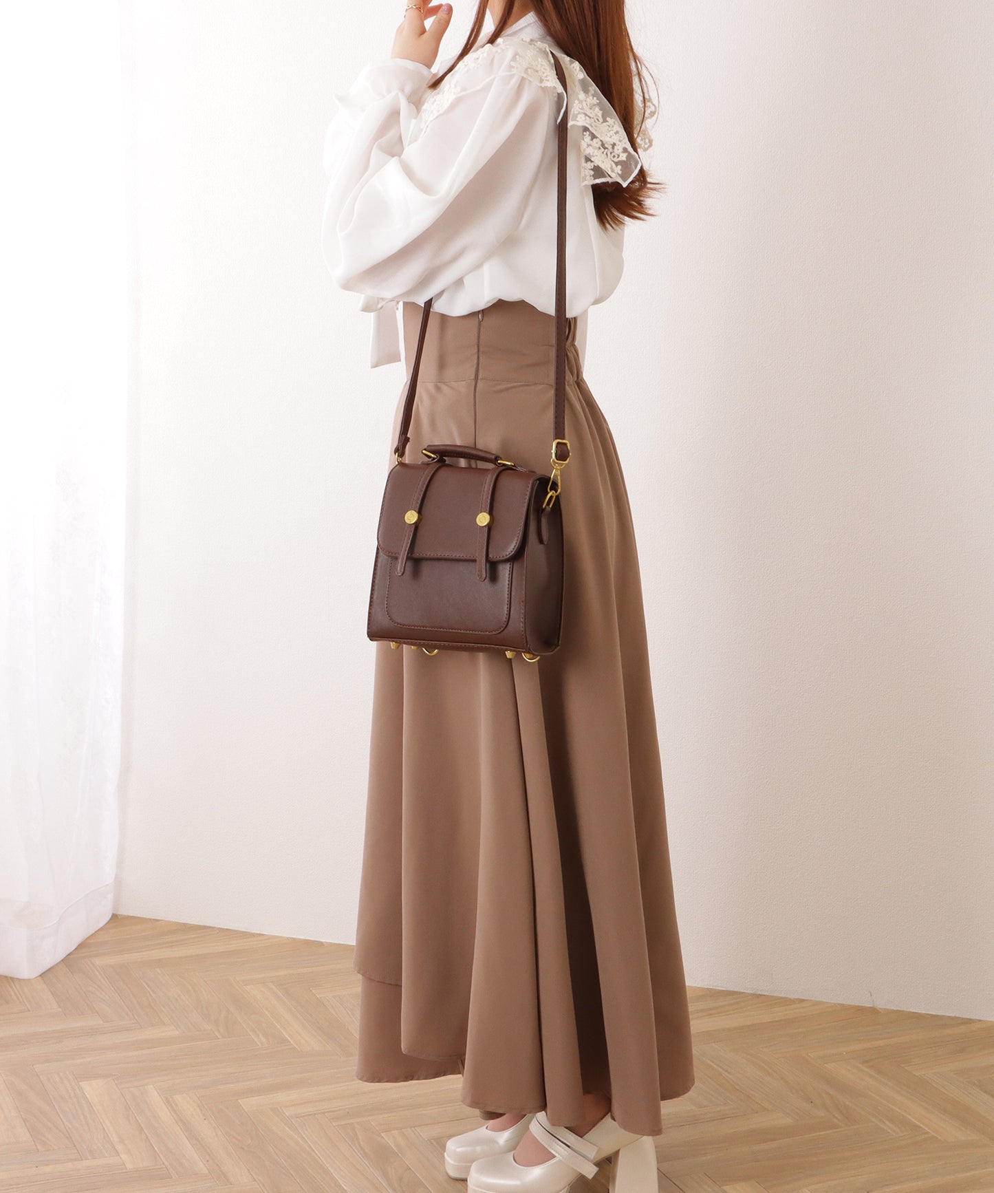 3WAY ストラップ付き フラップ バッグ