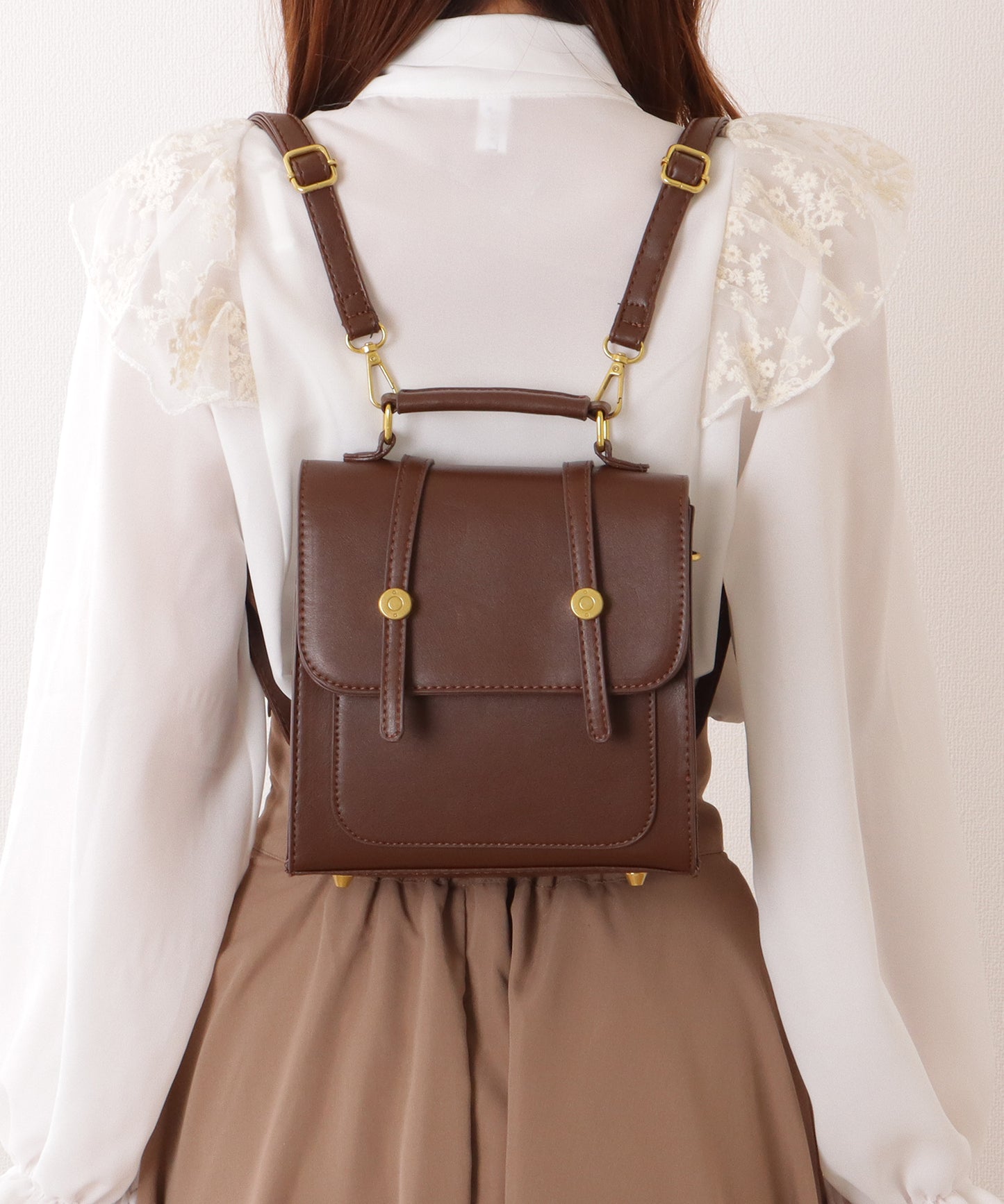 3WAY ストラップ付き フラップ バッグ