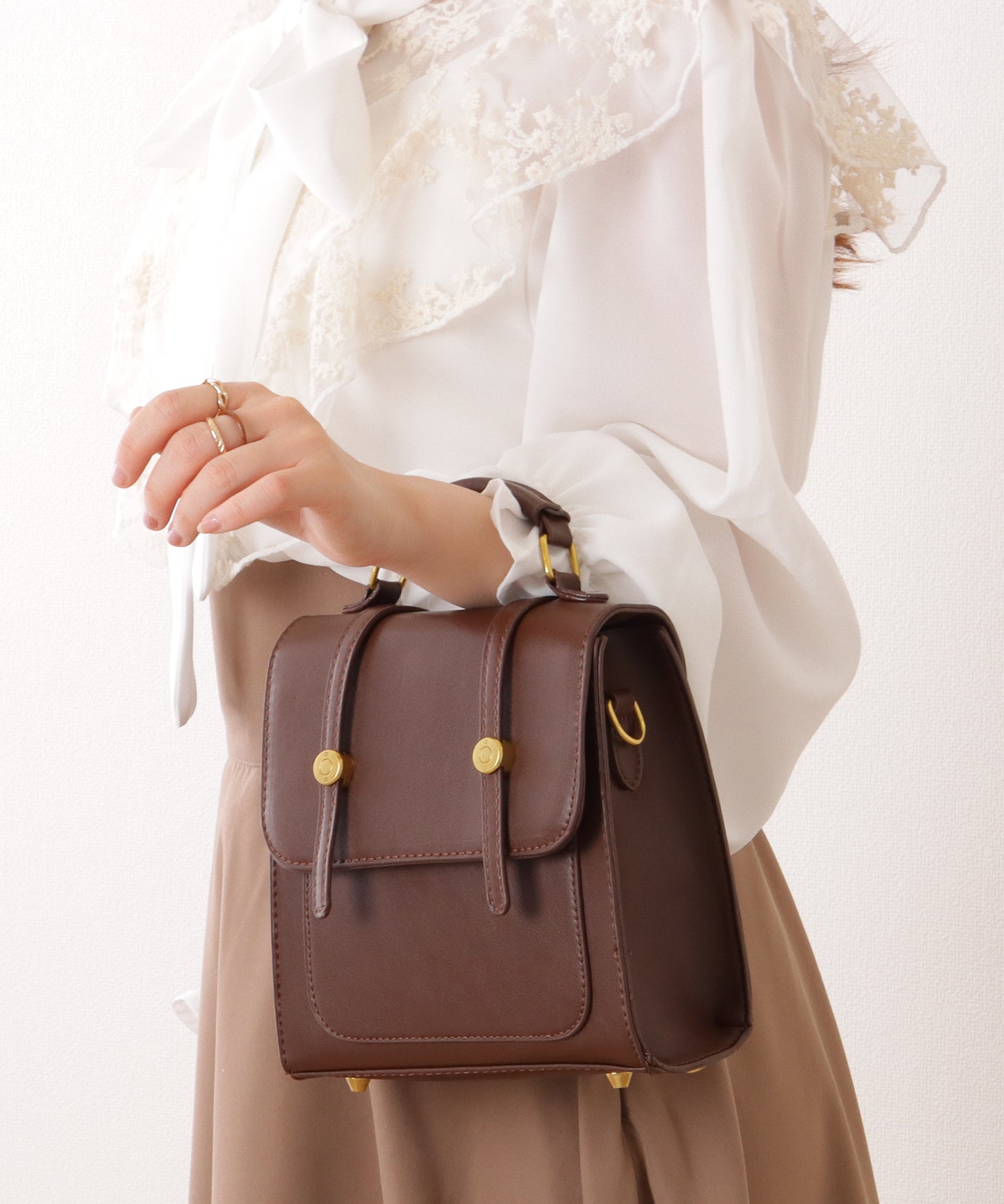 3WAY ストラップ付き フラップ バッグ