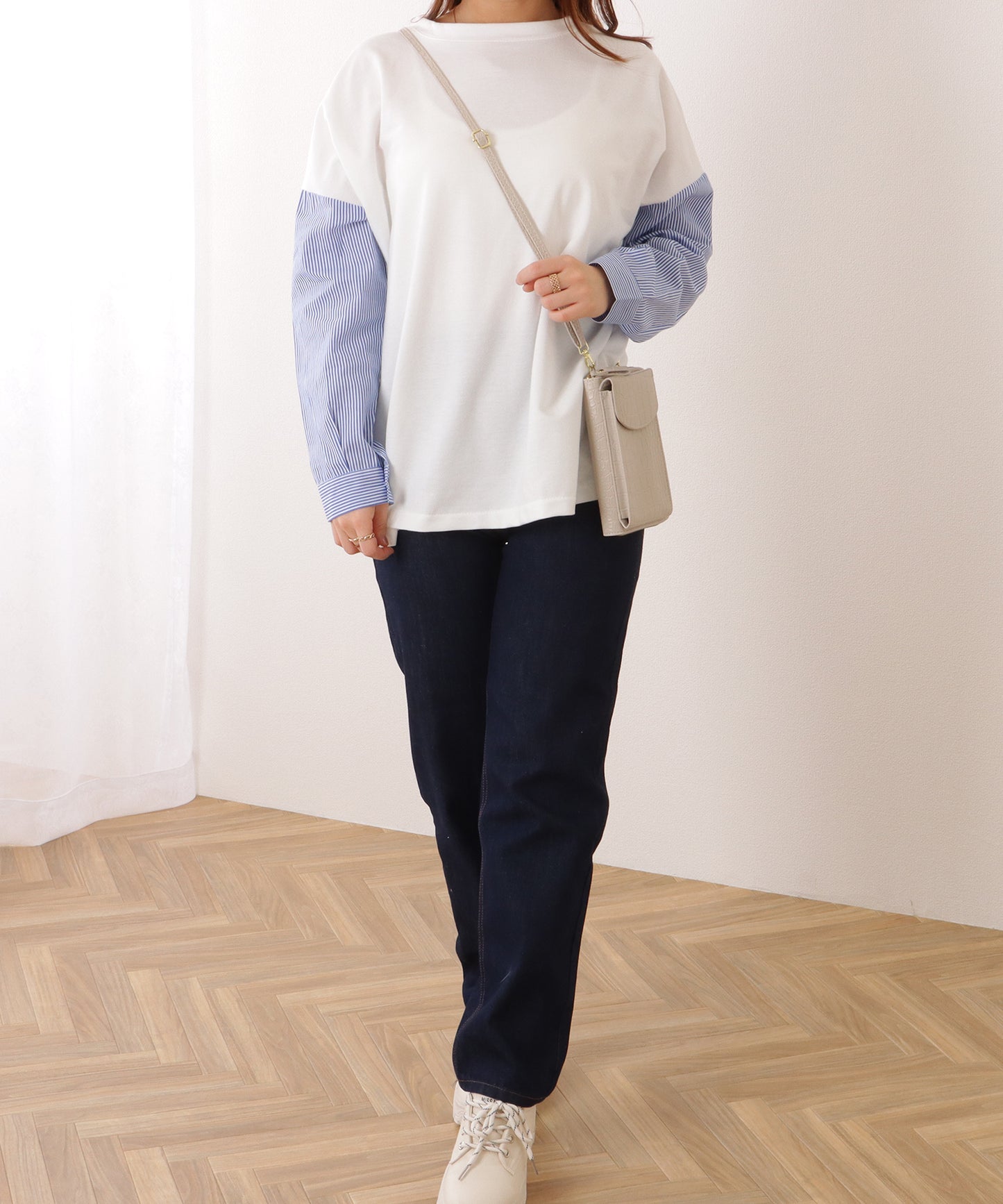 クロコダイル 型押し コンパクトショルダー ケース