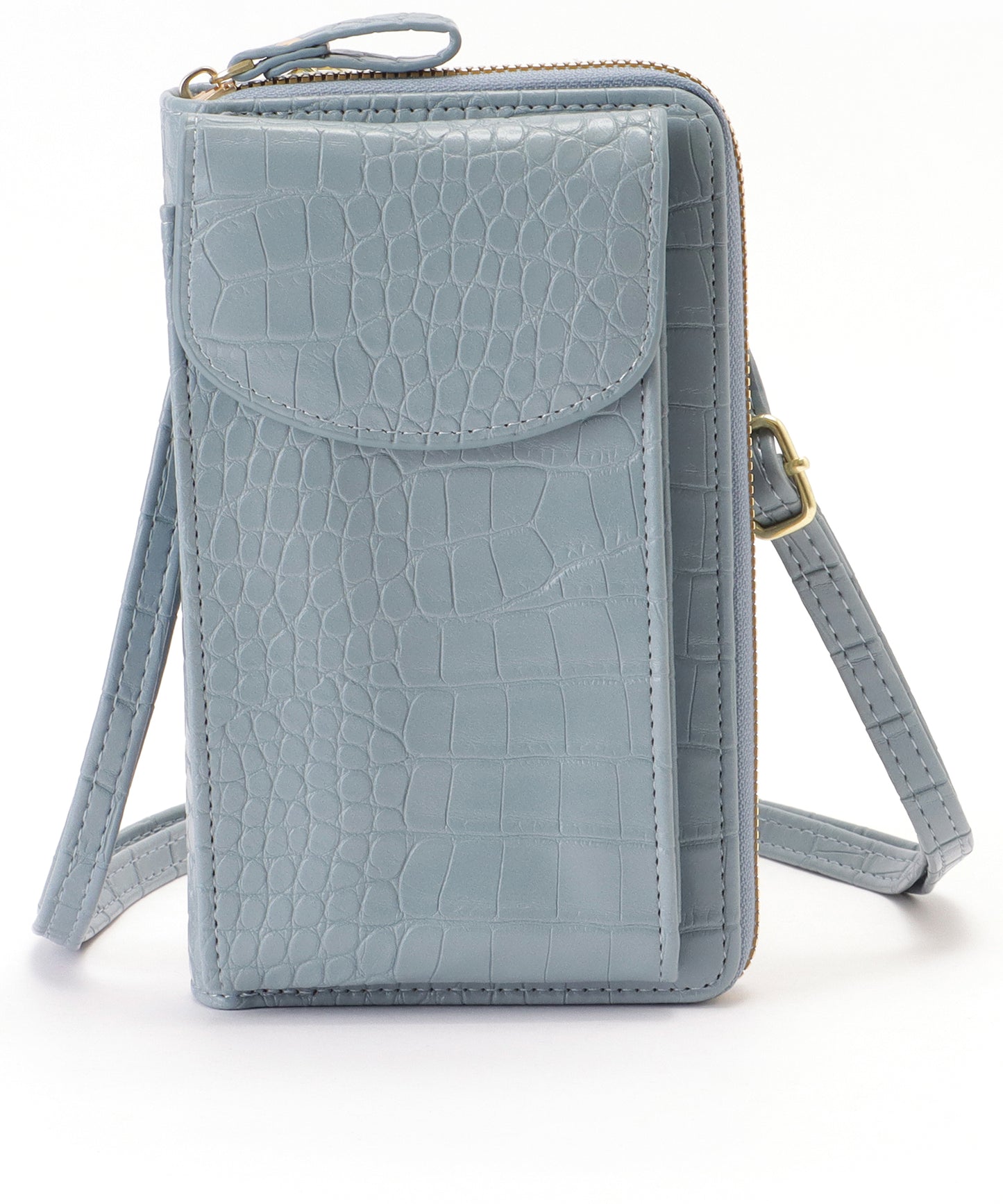 クロコダイル 型押し コンパクトショルダー ケース